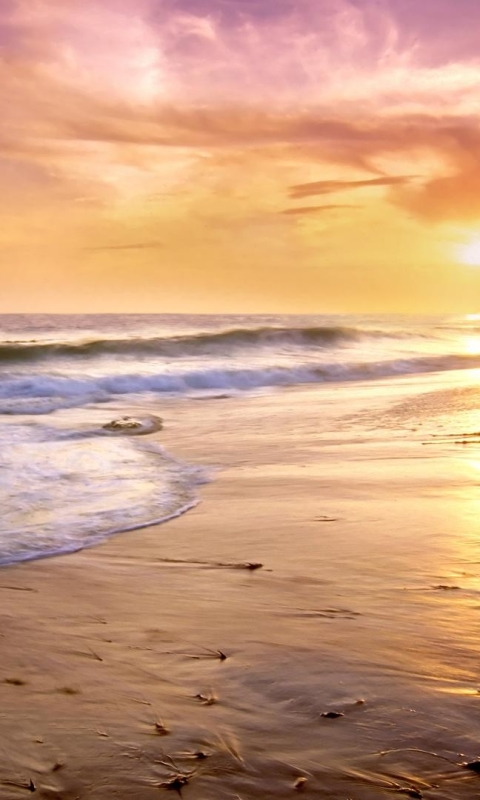無料モバイル壁紙自然, 水, 日没, 波, ビーチ, 海洋, 地球, 砂をダウンロードします。