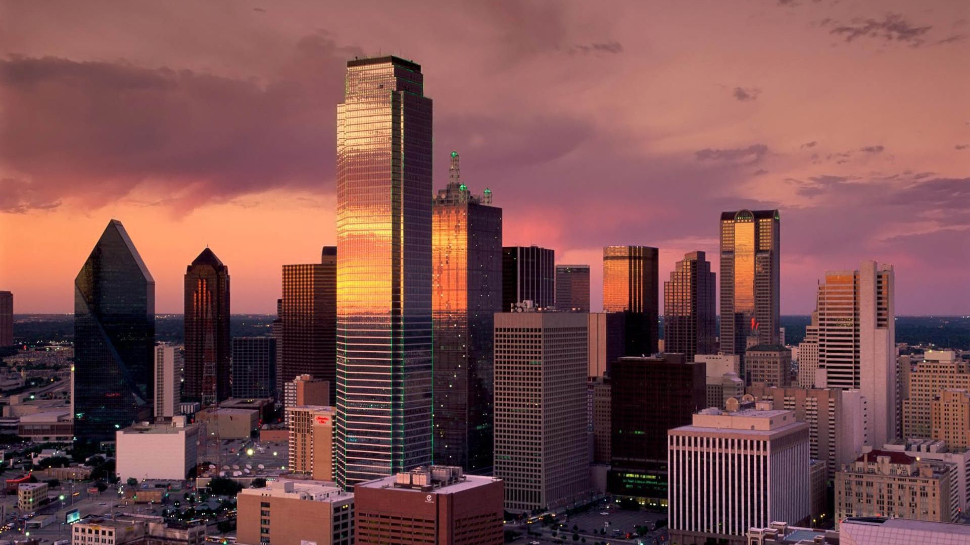 96225画像をダウンロード都市, 日没, 高層ビル, 高 層 ビル, テキサス, ダラス-壁紙とスクリーンセーバーを無料で