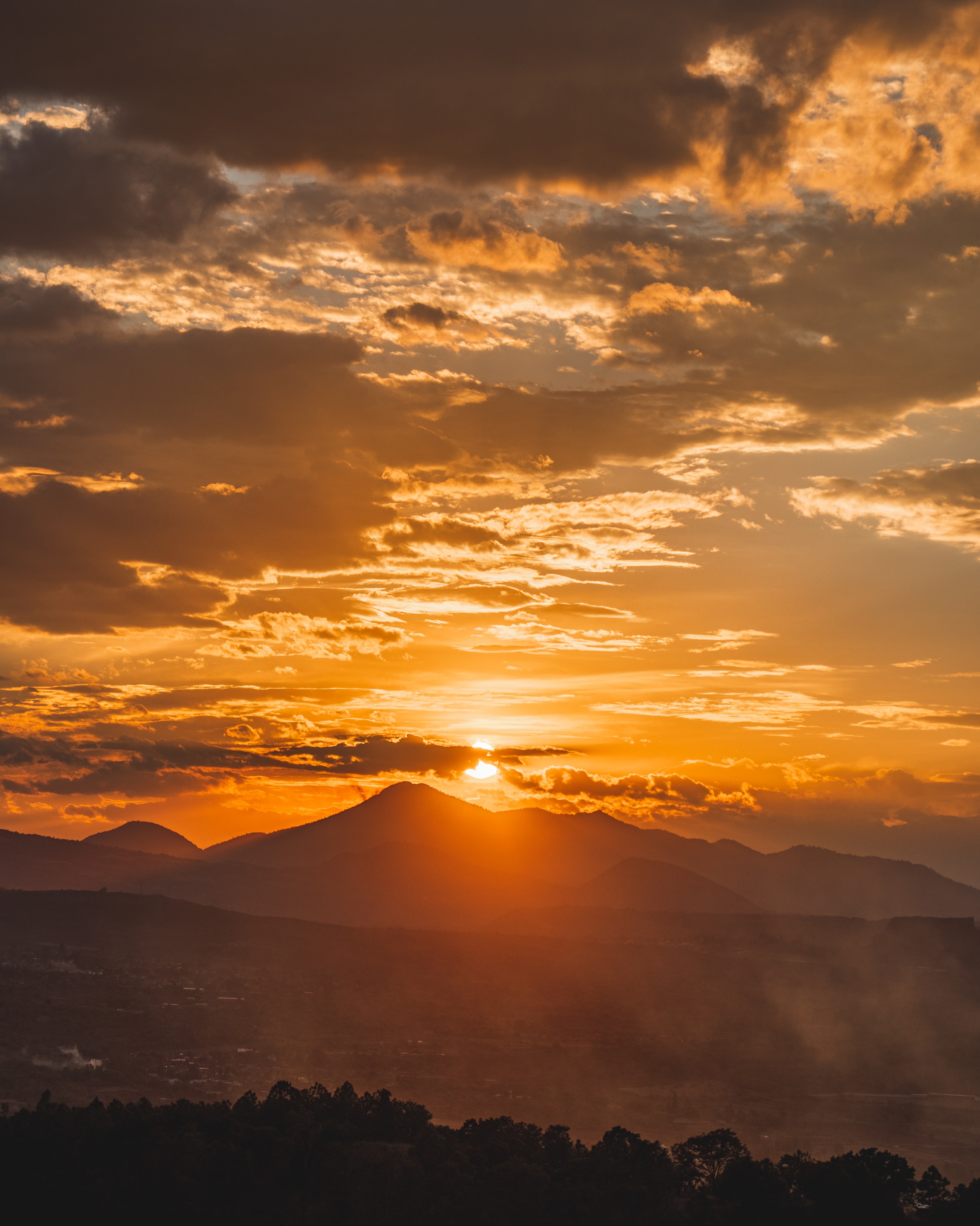 Laden Sie das Natur, Sky, Mountains, Wald, Sunset-Bild kostenlos auf Ihren PC-Desktop herunter