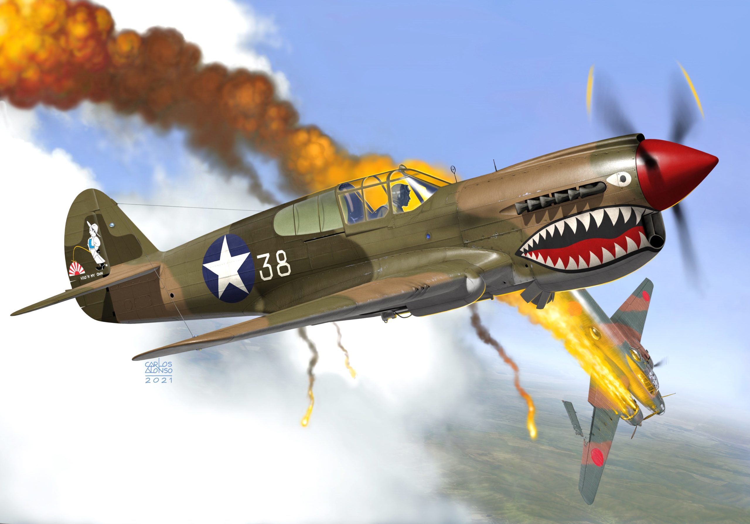 Laden Sie das Militär, Kampfflugzeug, Curtiss P 40 Warhawk, Militärflugzeug-Bild kostenlos auf Ihren PC-Desktop herunter