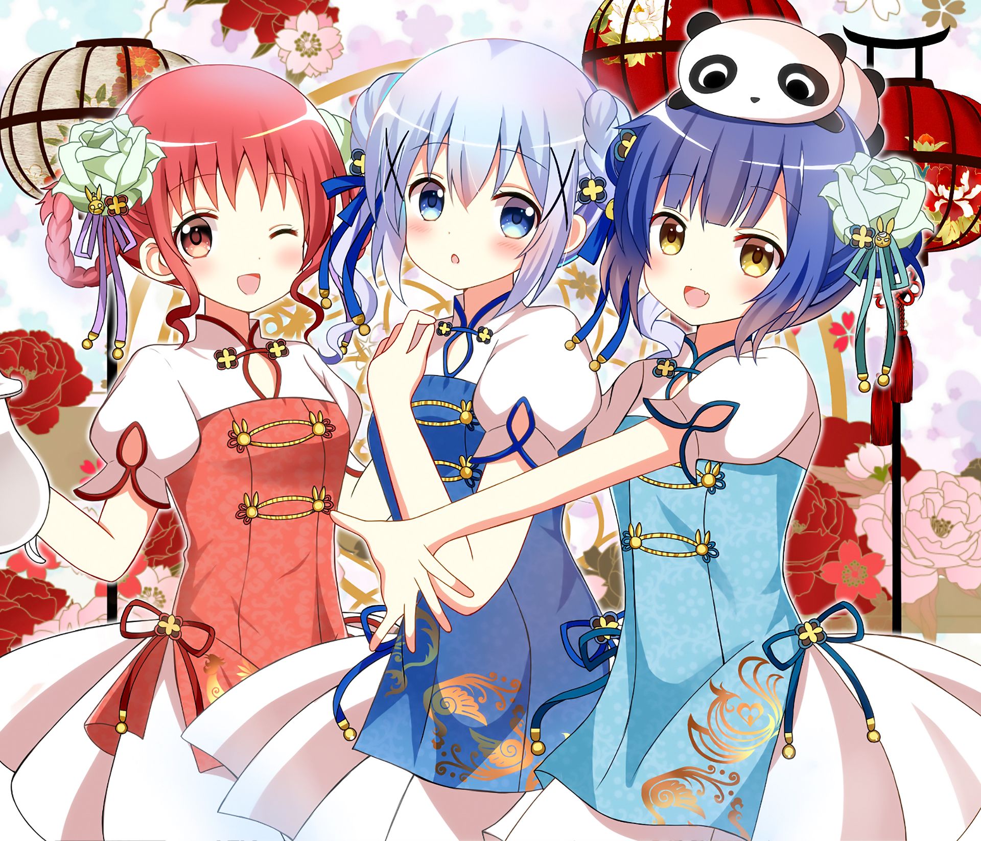 Free download wallpaper Anime, Chino Kafū, Is The Order A Rabbit?, Megumi Natsu, Maya Jouga on your PC desktop