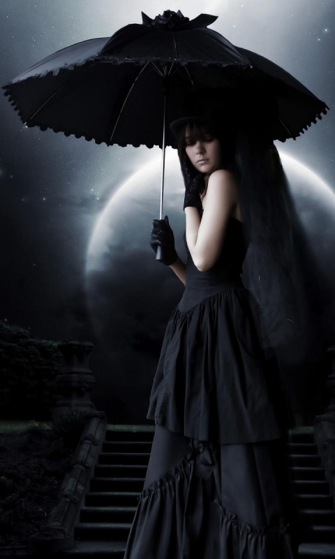 Download mobile wallpaper Gothic, Dark, Umbrella for free.