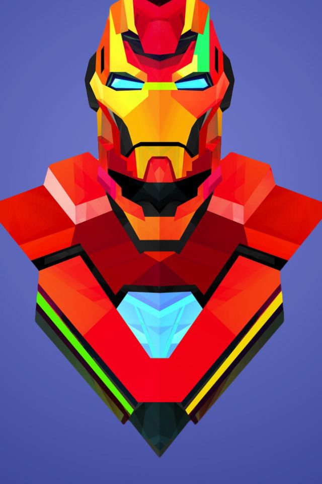 Download mobile wallpaper Abstract, Iron Man, Facets, Low Poly, Comics for free.