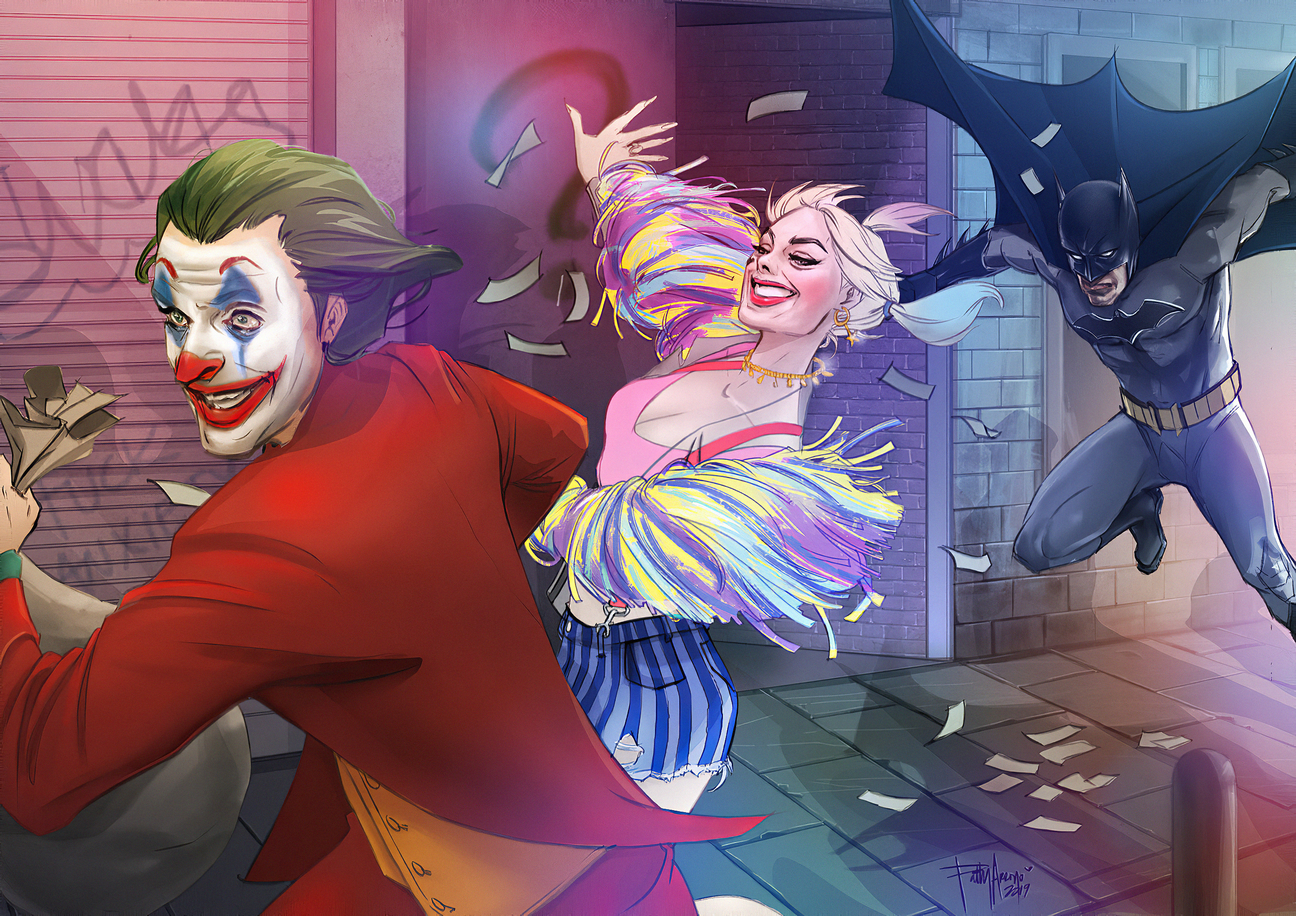 Handy-Wallpaper Batman, Joker, Comics, Harley Quinn, Dc Comics kostenlos herunterladen.