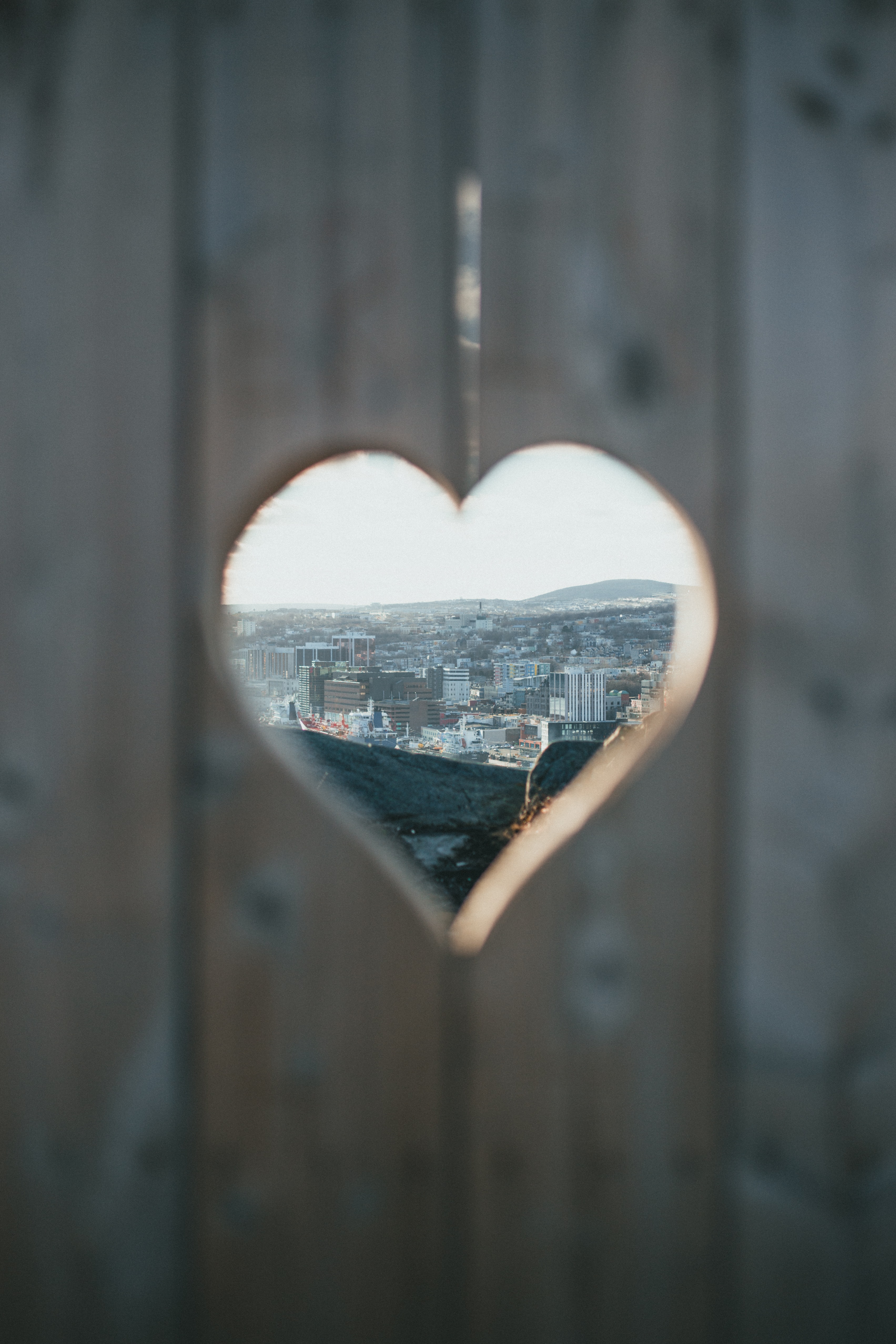 cities, city, view, heart, hole