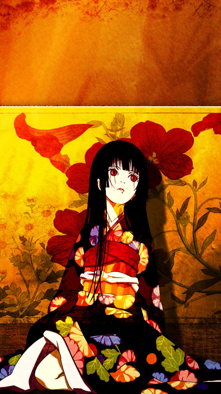 anime, jigoku shōjo, kimono, jigoku shoujo, ai enma, hell girl