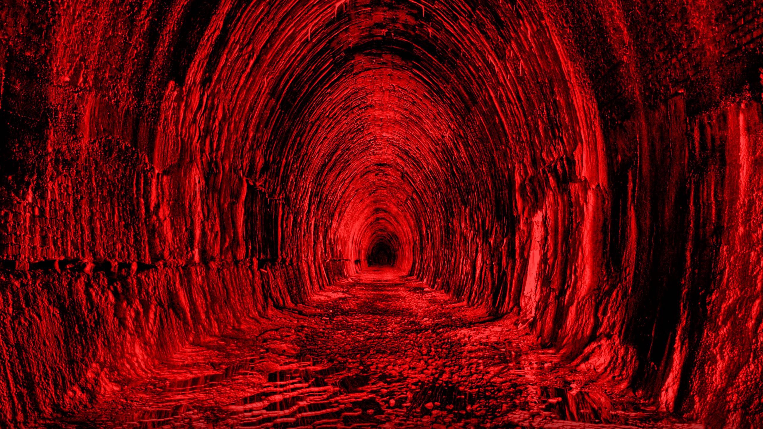 PCデスクトップに赤い, 黒い, トンネル, 輝く, 光, 3D画像を無料でダウンロード