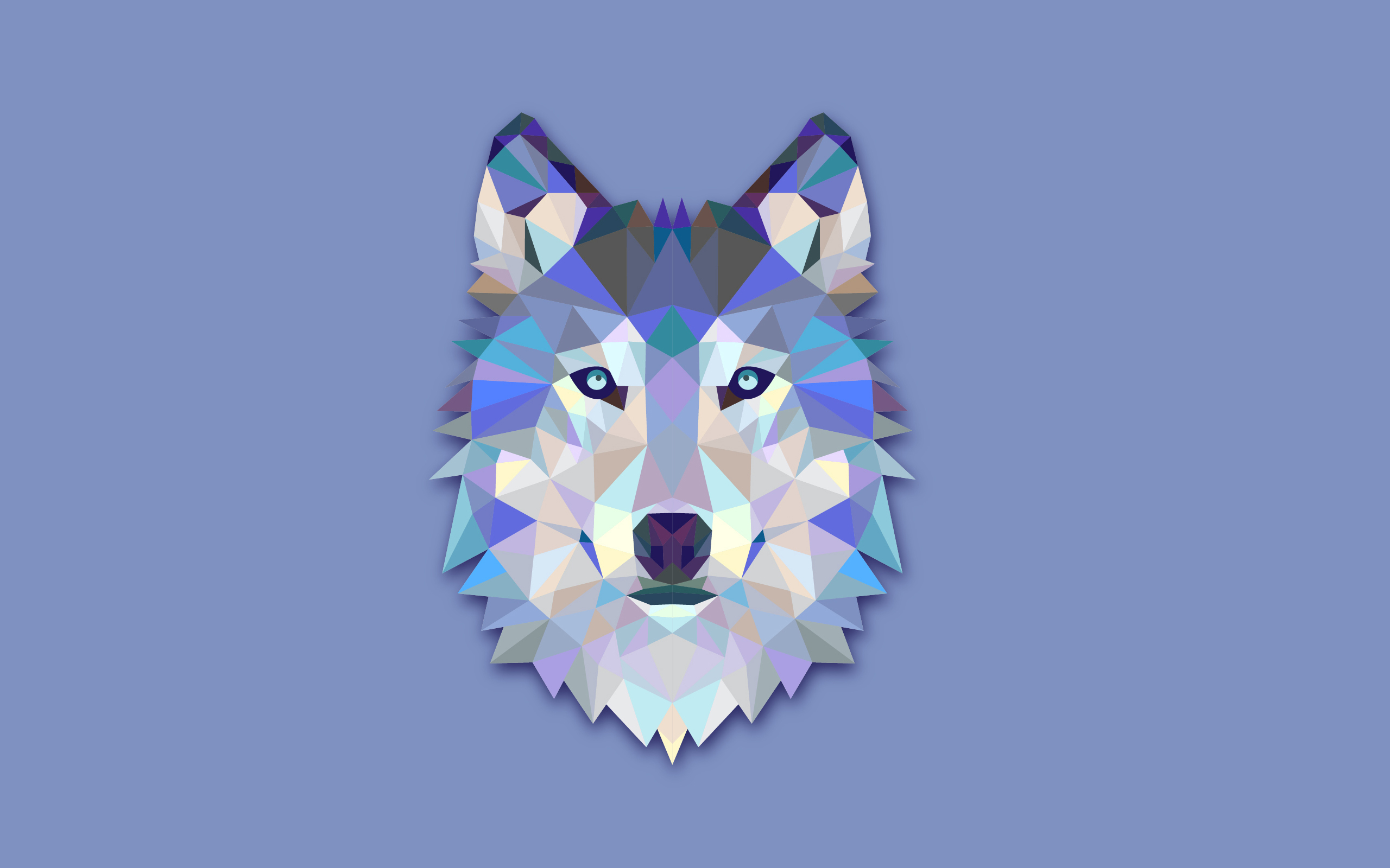 wolf, abstract, facets