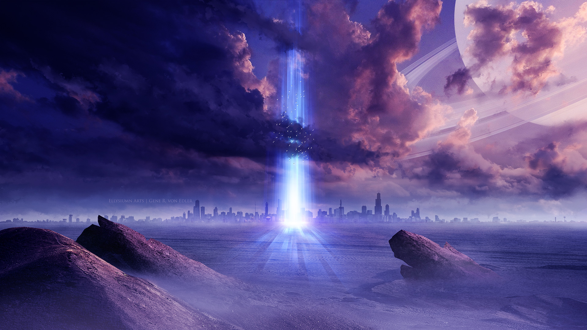 Free download wallpaper Landscape, Sky, Sci Fi on your PC desktop