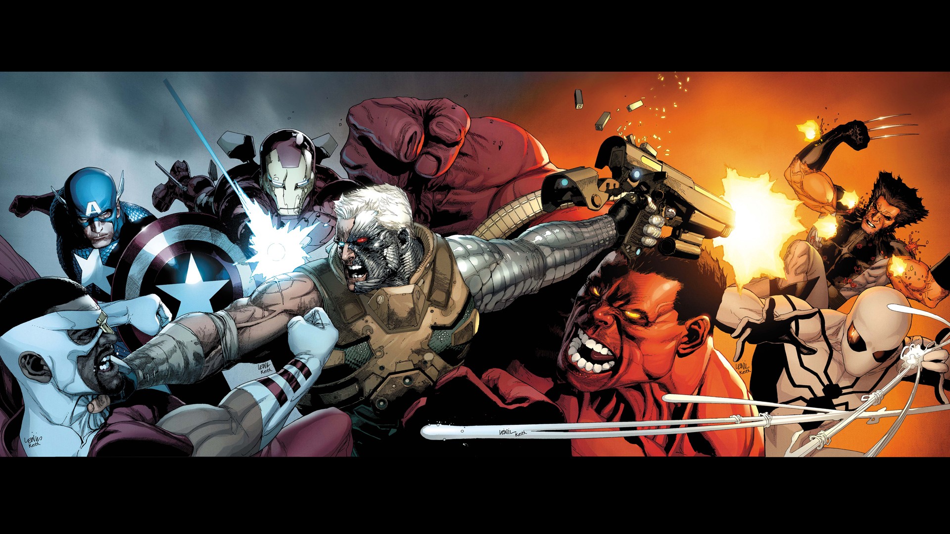 comics, avengers: x sanction, cable (marvel comics), captain america, falcon (marvel comics), iron man, red hulk, wolverine, the avengers