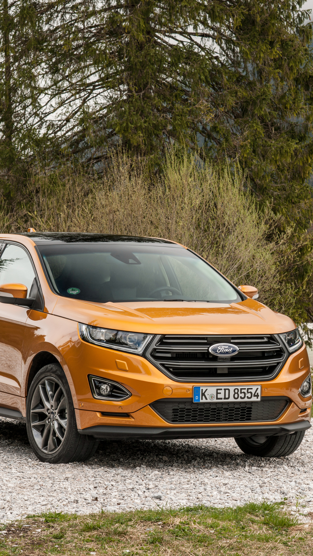Download mobile wallpaper Ford, Car, Suv, Vehicle, Vehicles, Ford Edge, Orange Car for free.