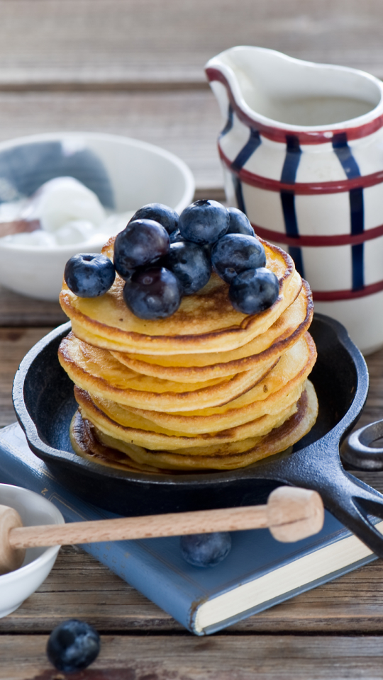 Download mobile wallpaper Food, Blueberry, Still Life, Berry, Pancake for free.
