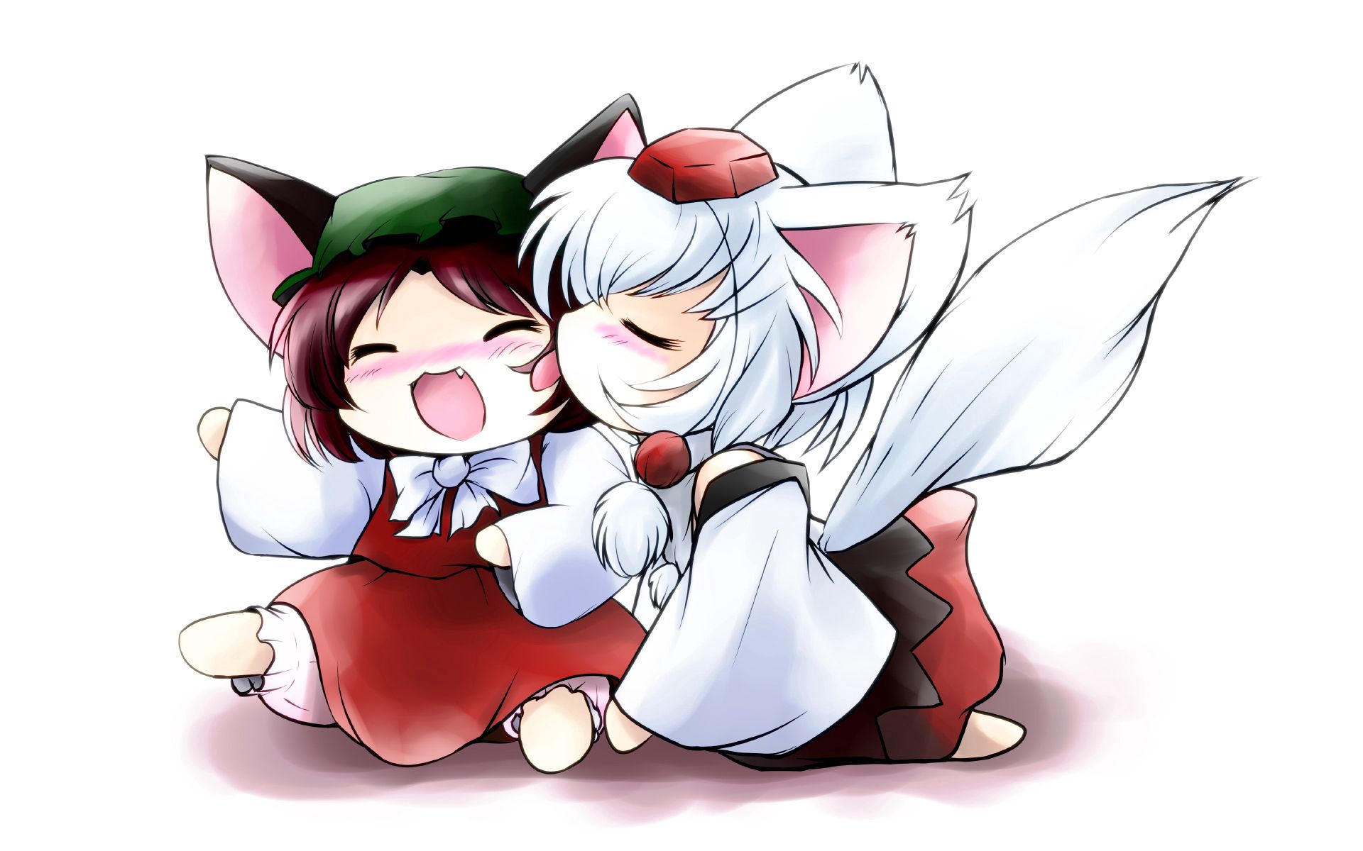 white, anime, fox, ears, toddlers, kids, tail