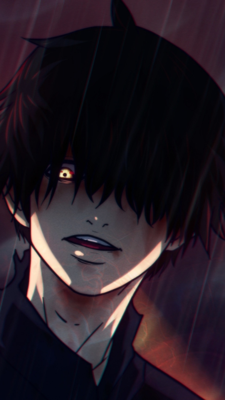 Descarga gratuita de fondo de pantalla para móvil de Lluvia, Ojos Amarillos, Animado, Pelo Negro, Ken Kaneki, Terror En Tokyo, Tokyo Ghoul: Re.