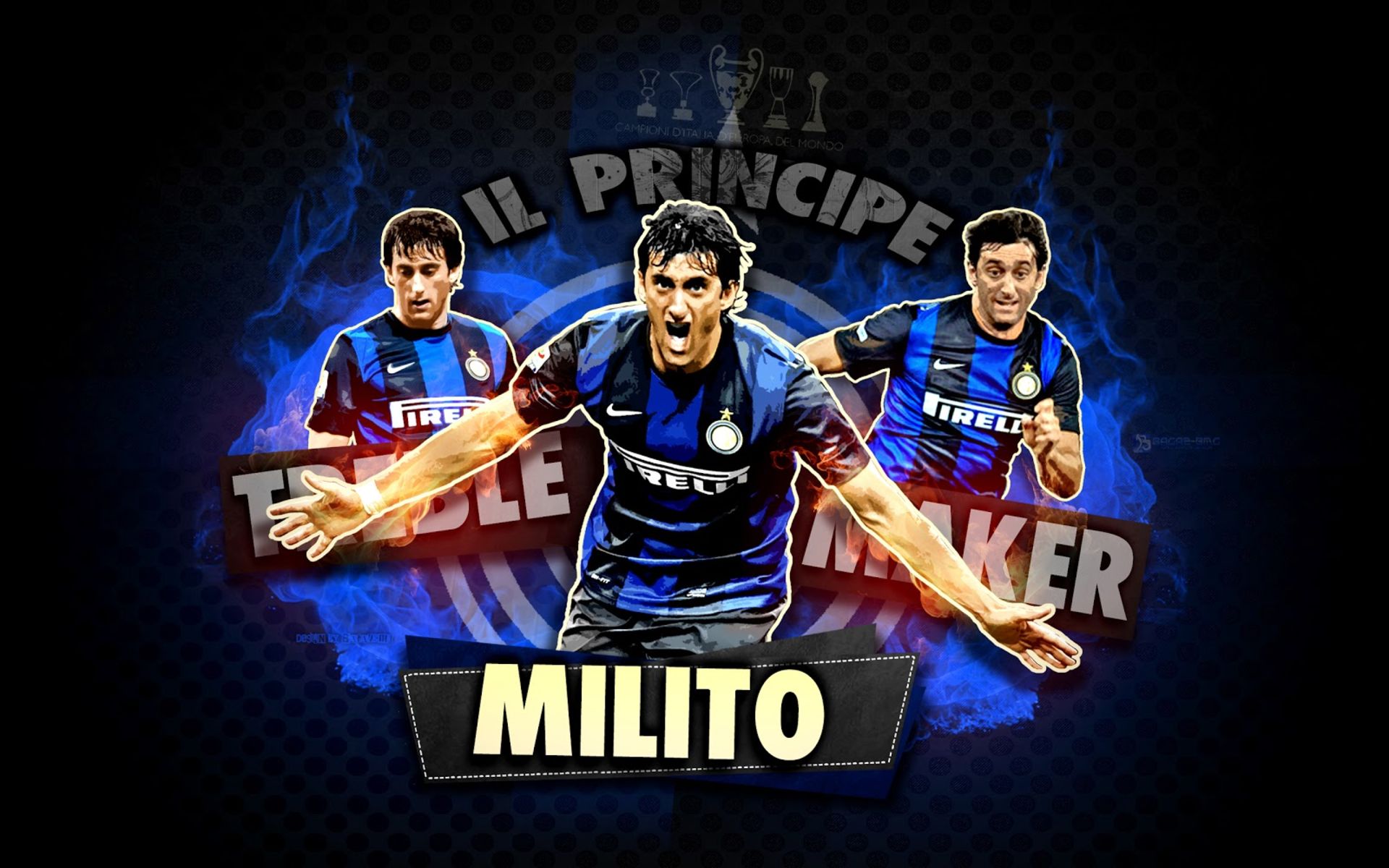 Téléchargez des papiers peints mobile Des Sports, Football, Intermilan, Diego Milito gratuitement.