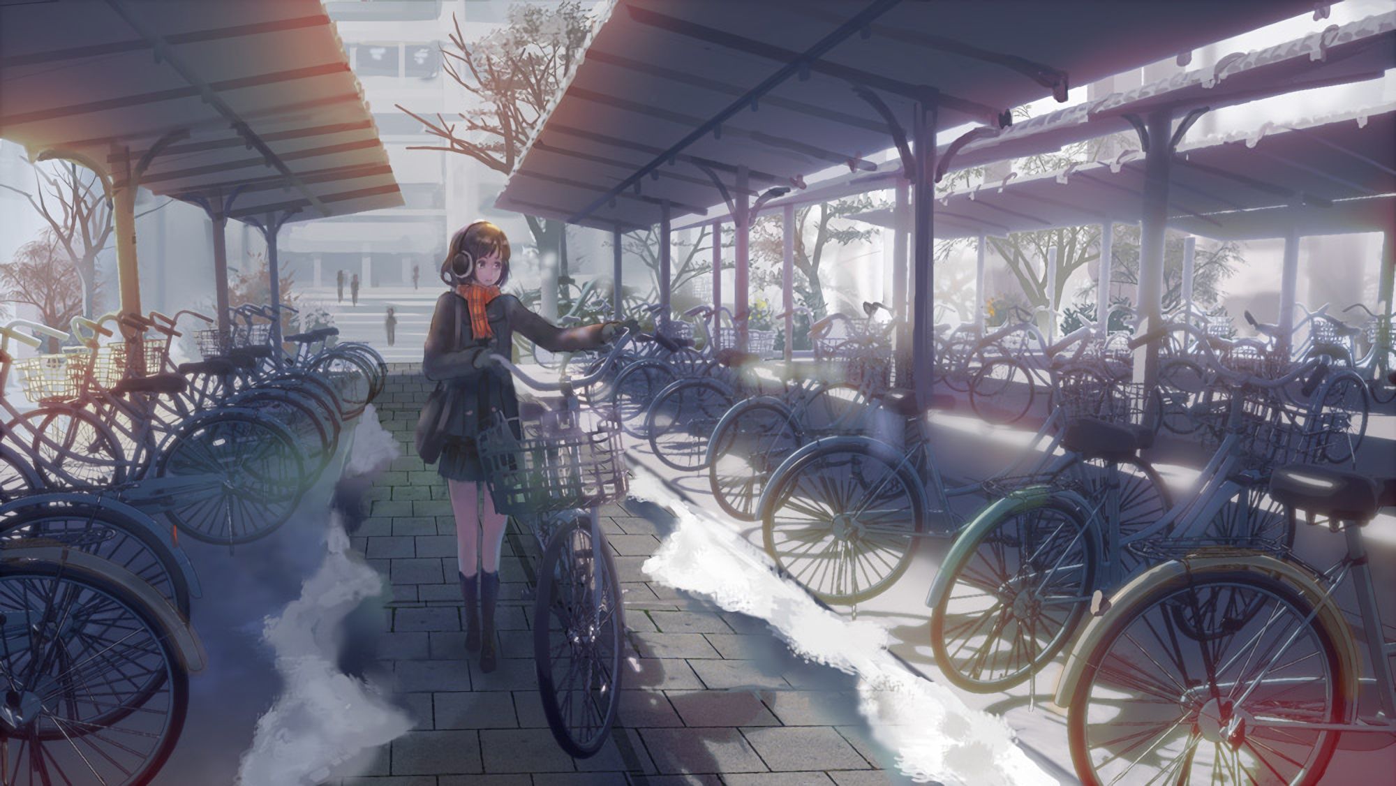 Free download wallpaper Anime, Bicycle, Original on your PC desktop