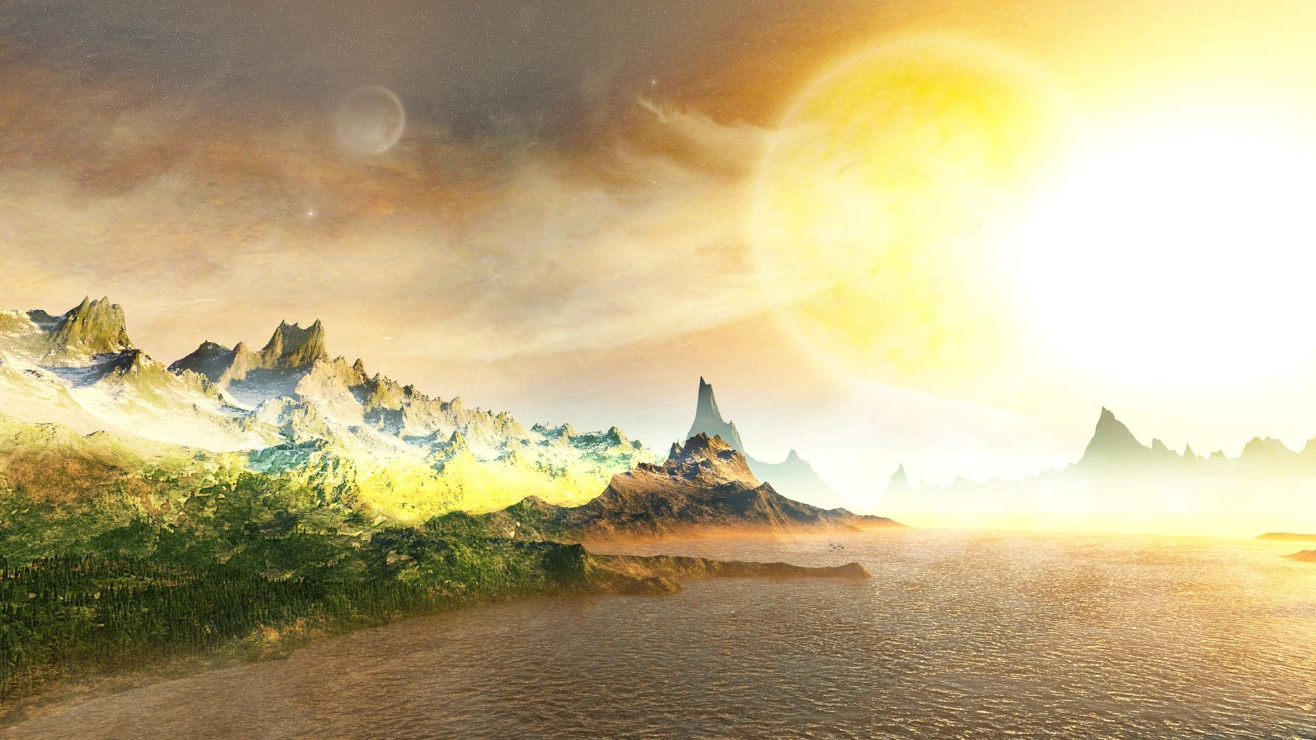 Laden Sie das Sun, Felsen, Bank, Die Steine, Ufer, Sea, Fantasie-Bild kostenlos auf Ihren PC-Desktop herunter