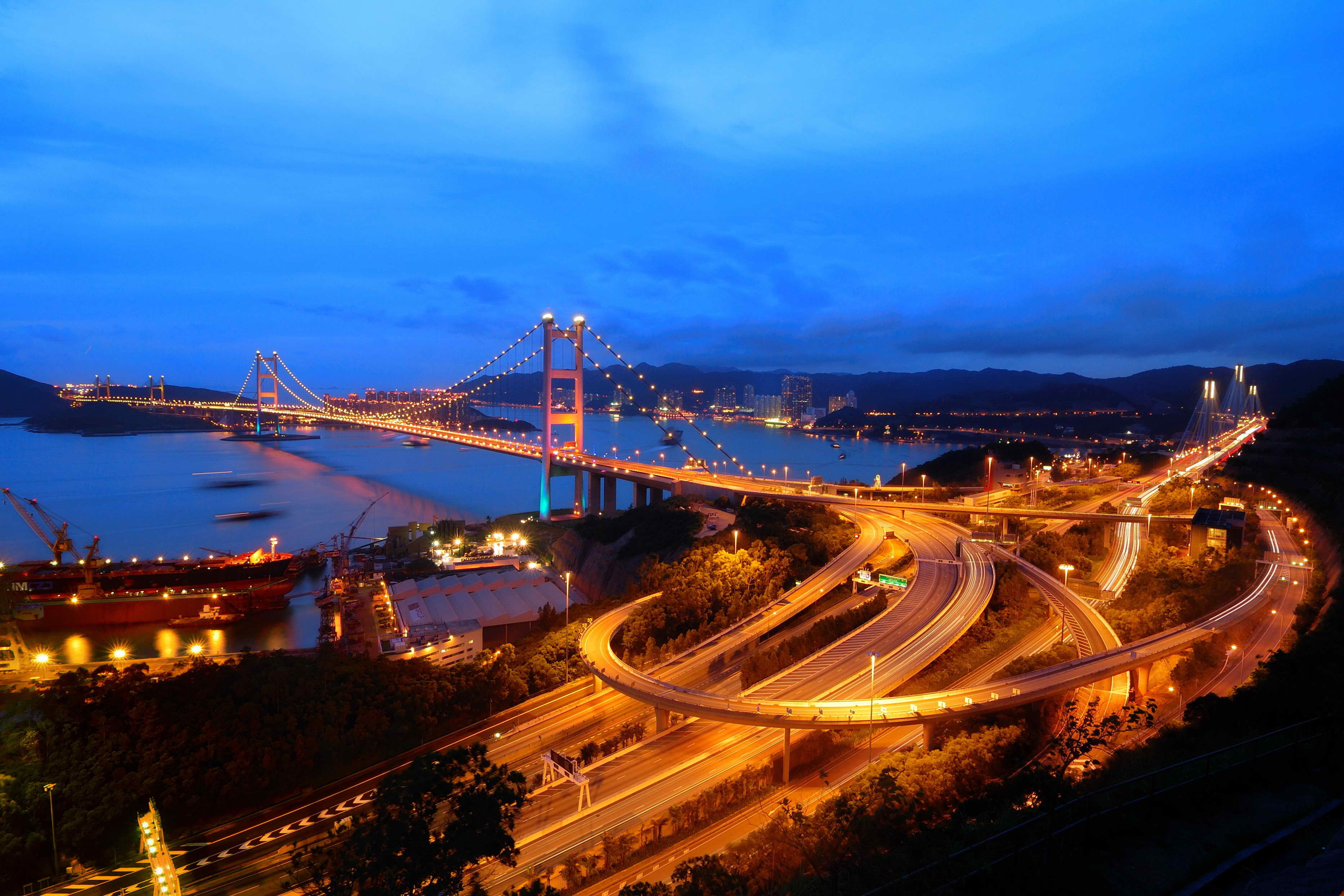 Téléchargez gratuitement l'image Des Ponts, Construction Humaine, Pont Tsing Ma sur le bureau de votre PC