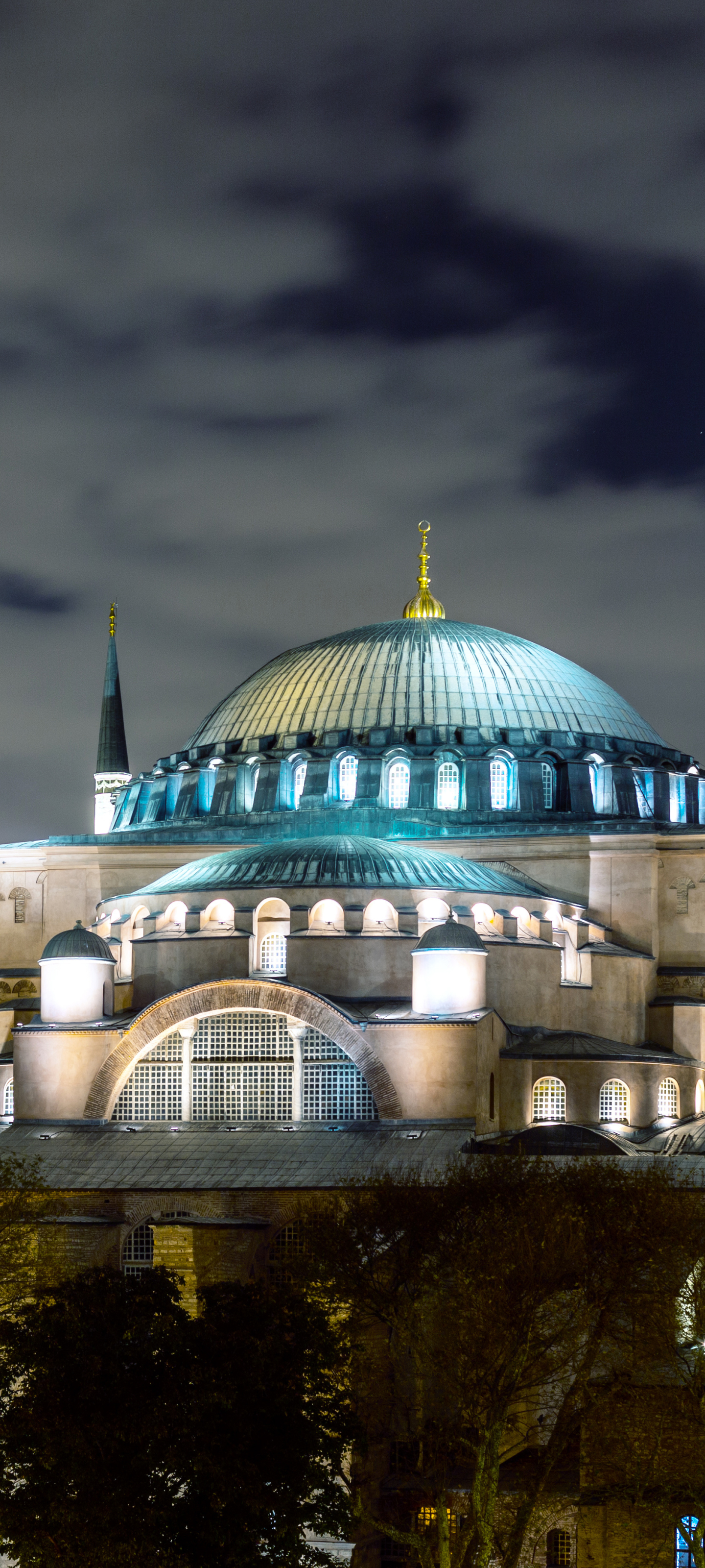 1186426 télécharger l'image religieux, sainte sophie, architecture, dôme, istanbul, turquie, nuit, mosquée, mosquées - fonds d'écran et économiseurs d'écran gratuits