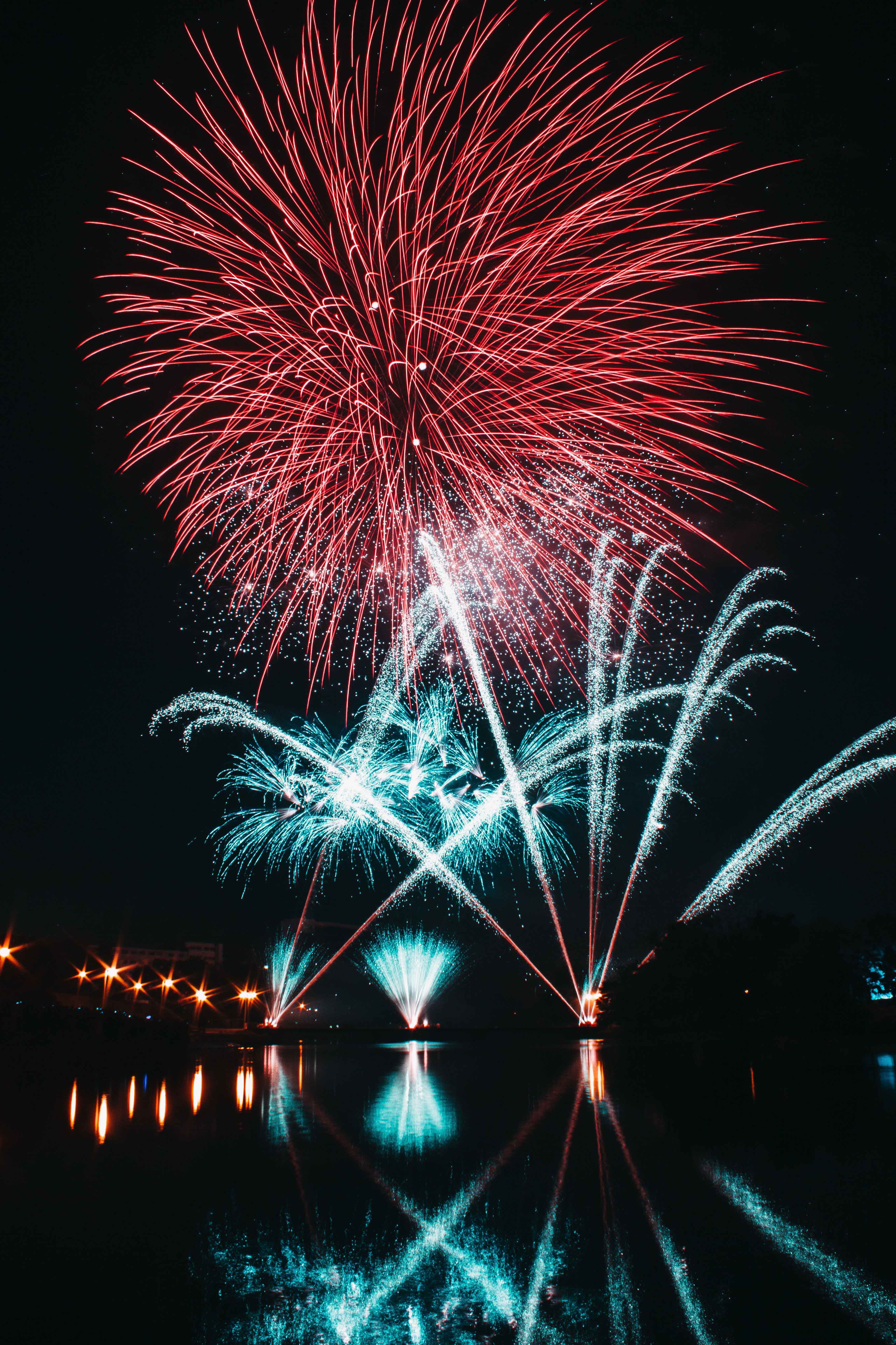 fireworks, bright, firework, holidays, salute, sparks