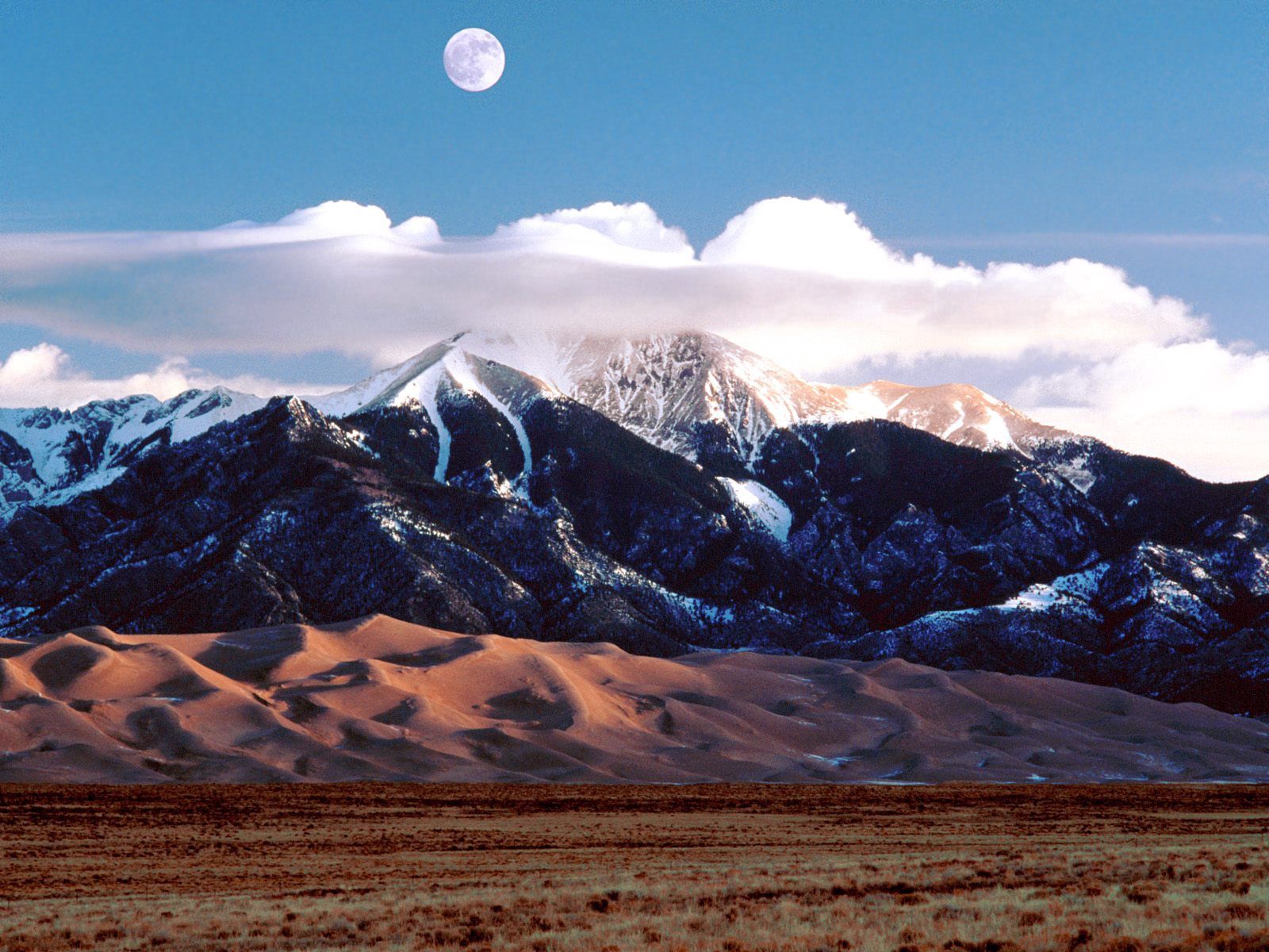 Laden Sie das Natur, Sand, Mountains, Feld, Mond-Bild kostenlos auf Ihren PC-Desktop herunter