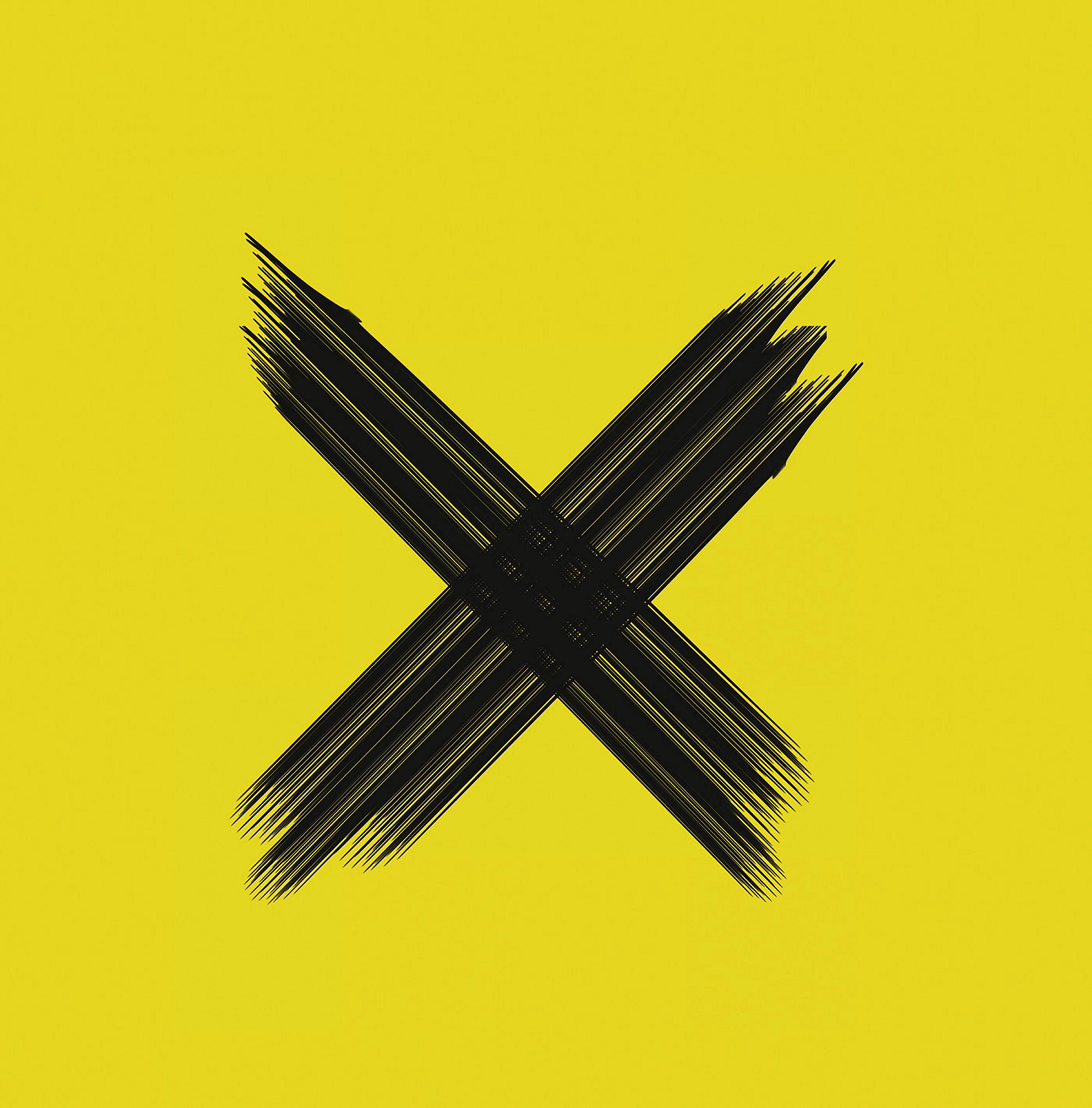 symbol, yellow, minimalism, black, crossing, smears, strokes, intersection, cross, dagger