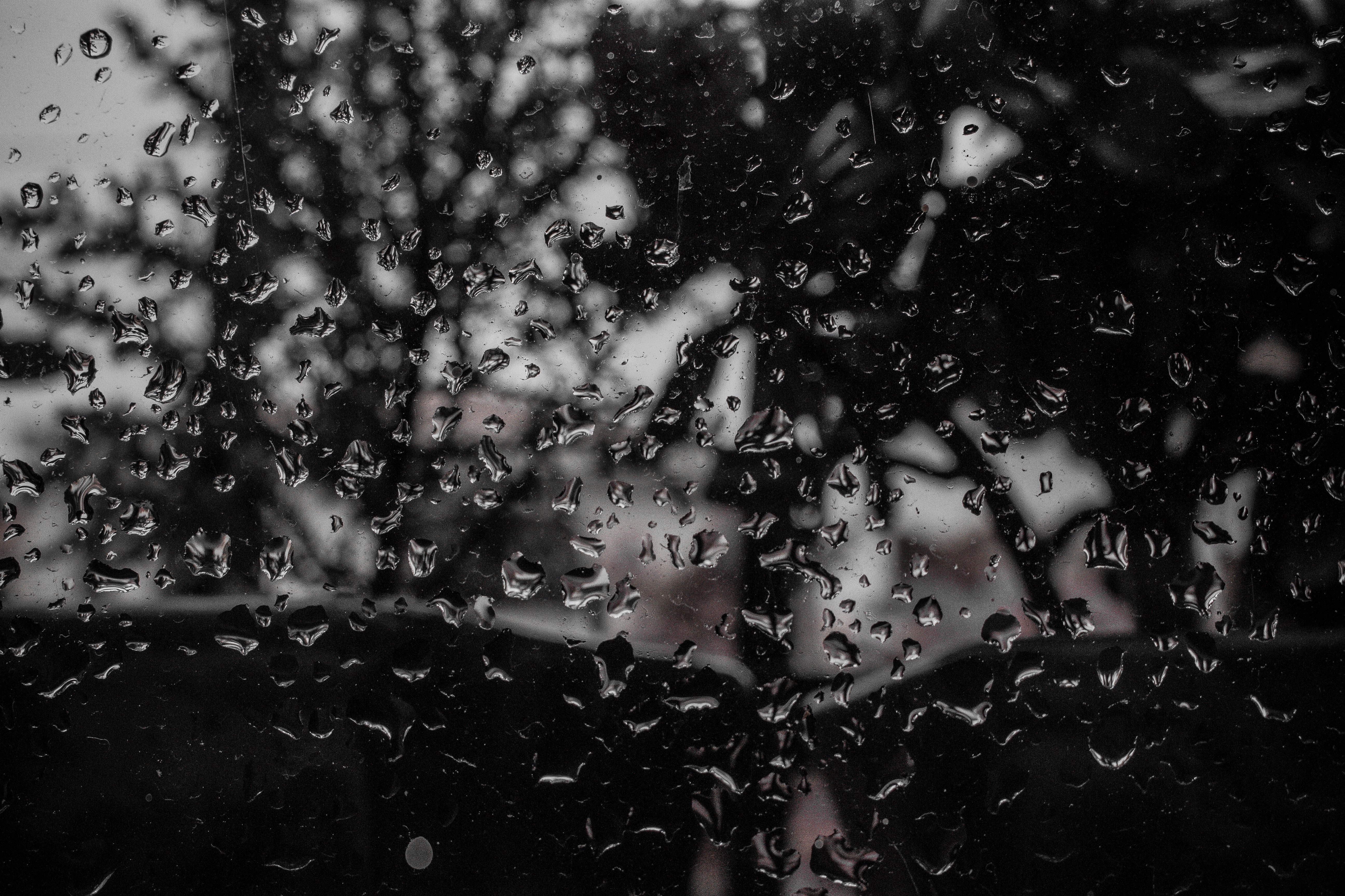 Windows Backgrounds surface, drops, black, bw, chb