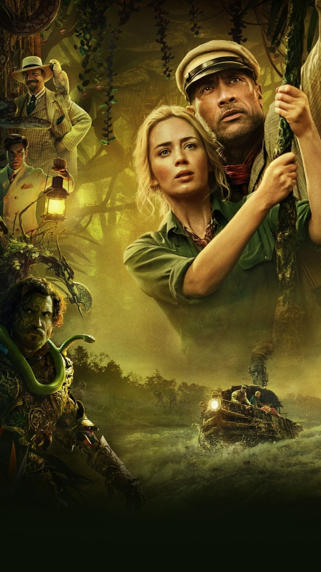 Download mobile wallpaper Dwayne Johnson, Movie, Emily Blunt, Jungle Cruise, Jack Whitehall for free.