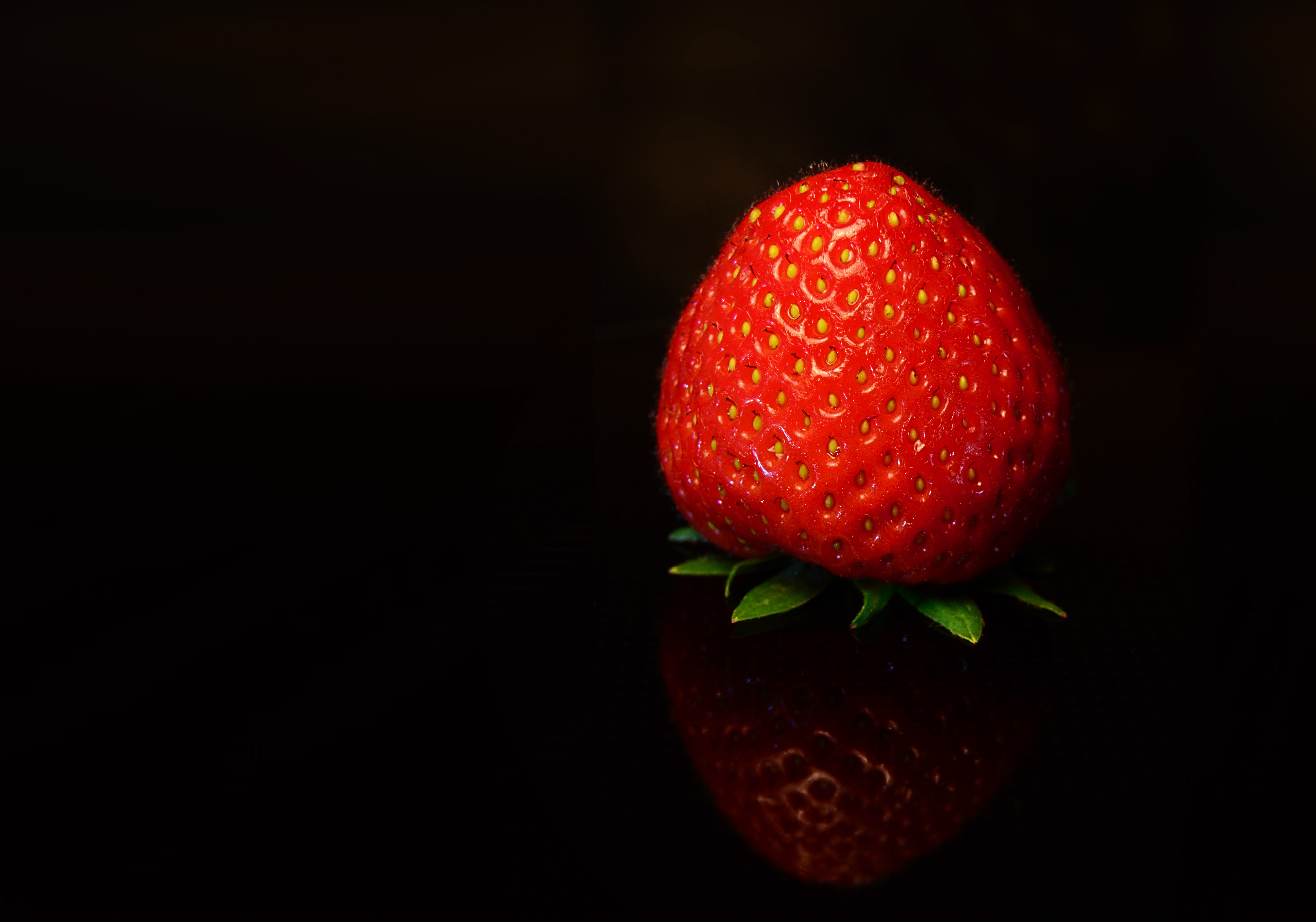food, strawberry, red, berry, black background
