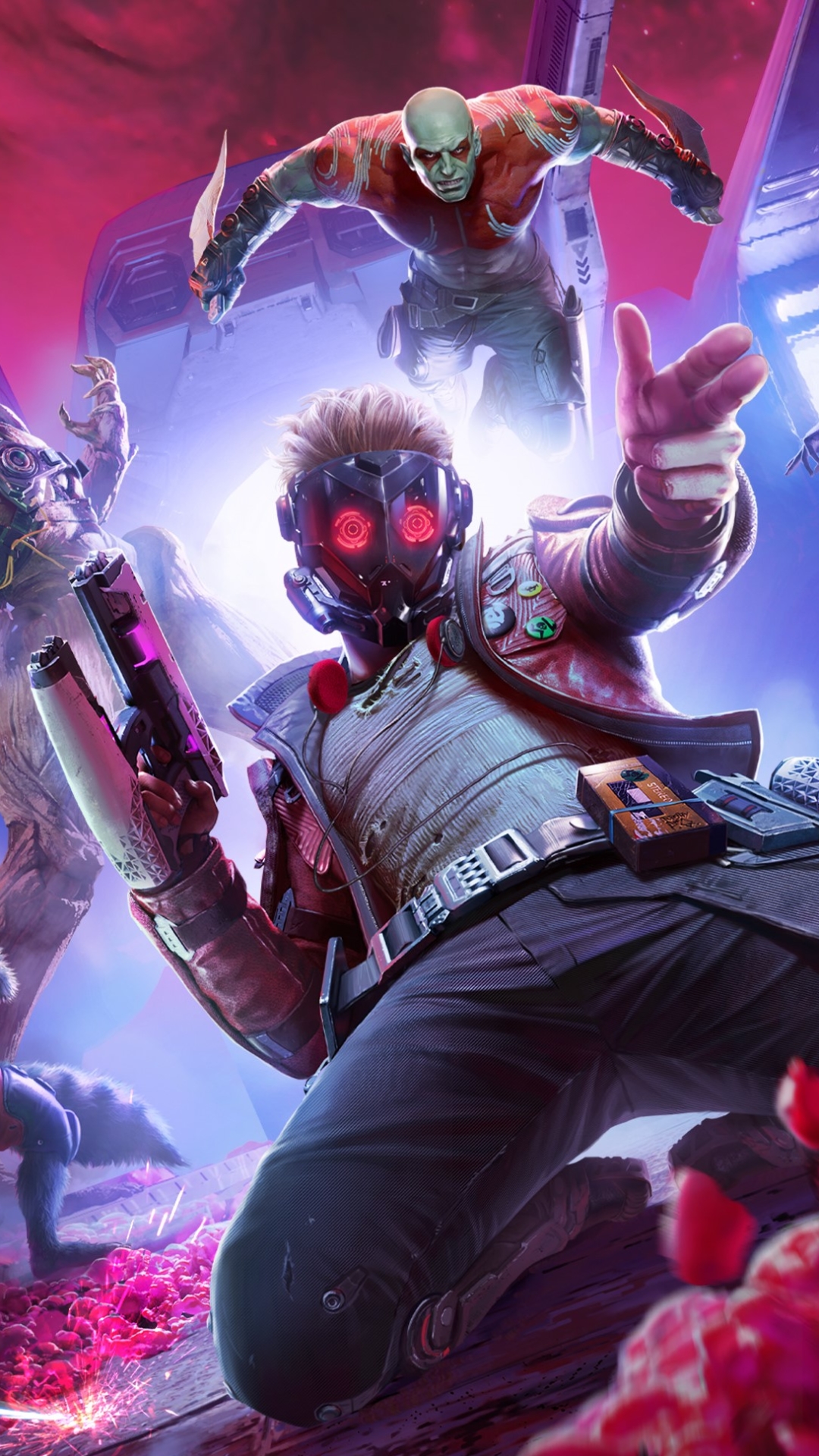 Download mobile wallpaper Video Game, Star Lord, Drax The Destroyer, Marvel's Guardians Of The Galaxy for free.