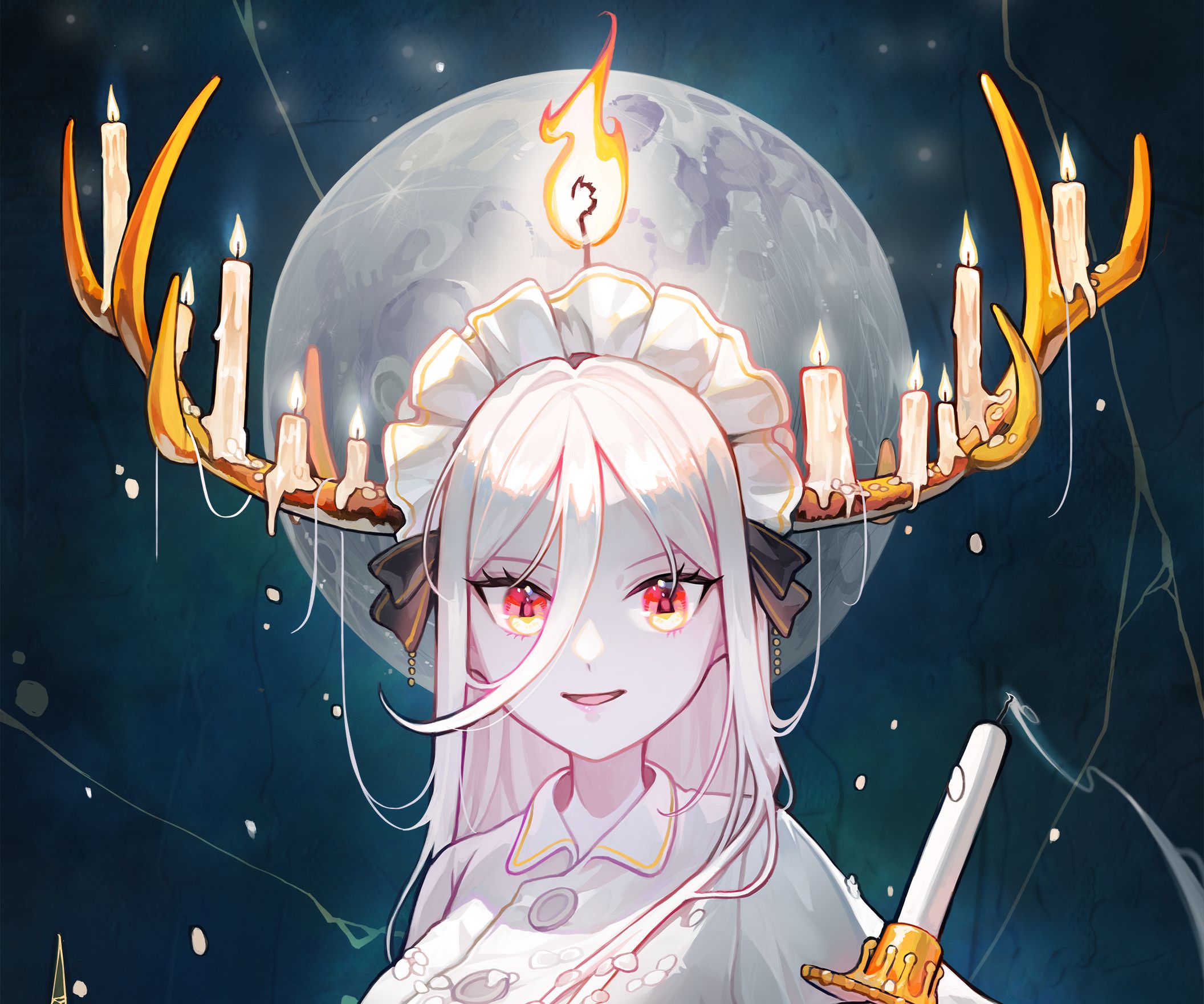 Download mobile wallpaper Anime, Girl, Horns for free.