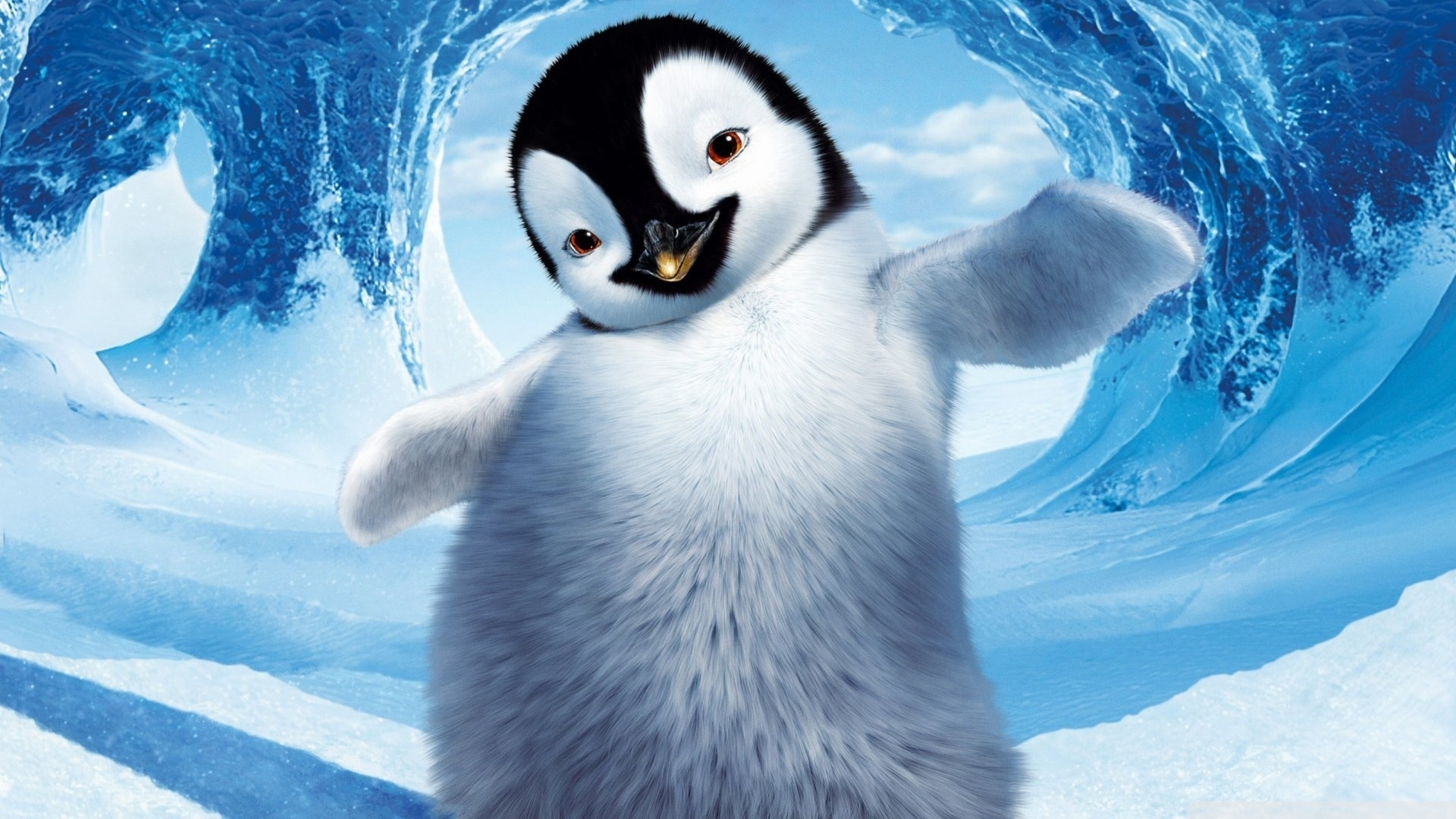 42998 скачать обои животные, пингвины, рисунки, синие - заставки и картинки бесплатно