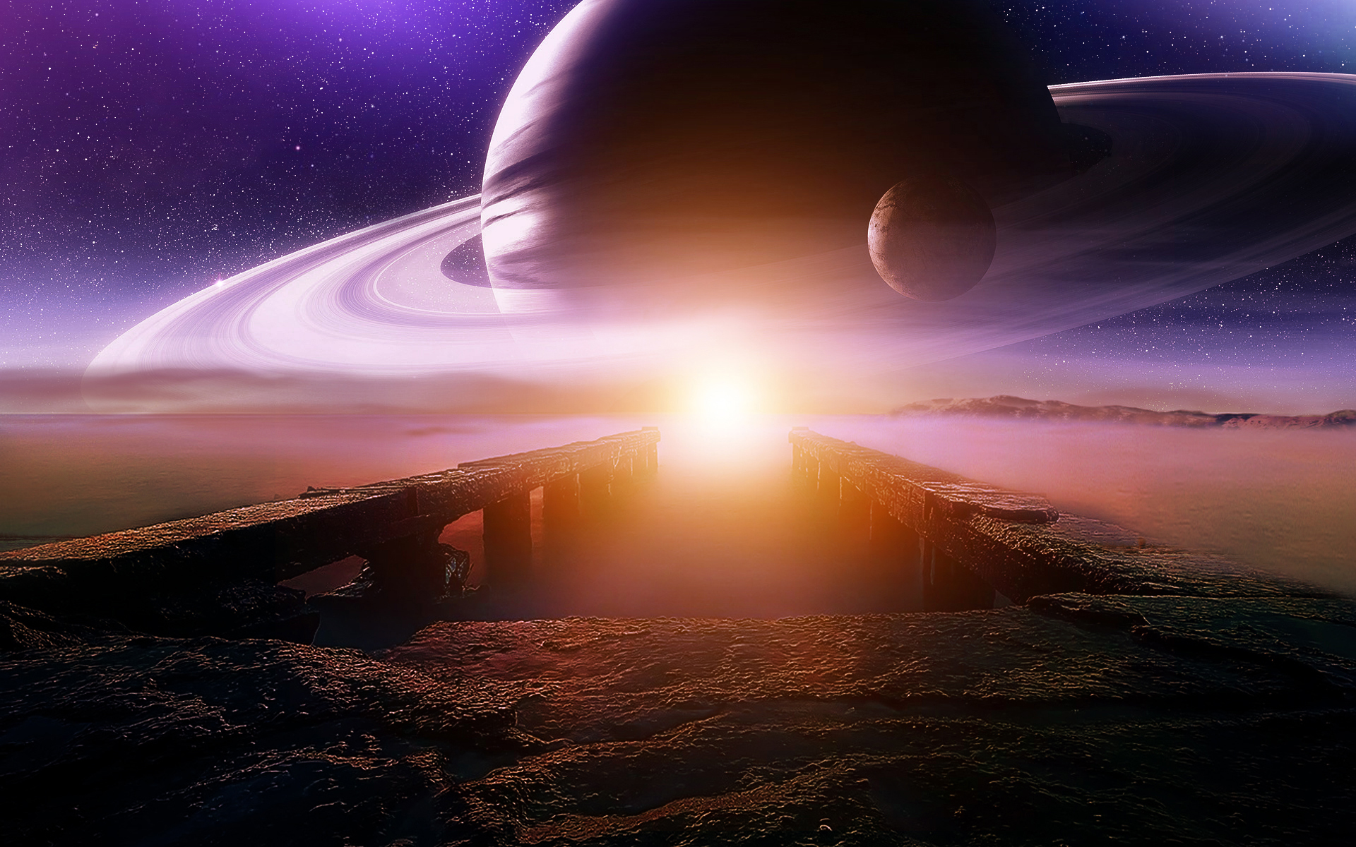 Handy-Wallpaper Landschaft, Science Fiction kostenlos herunterladen.