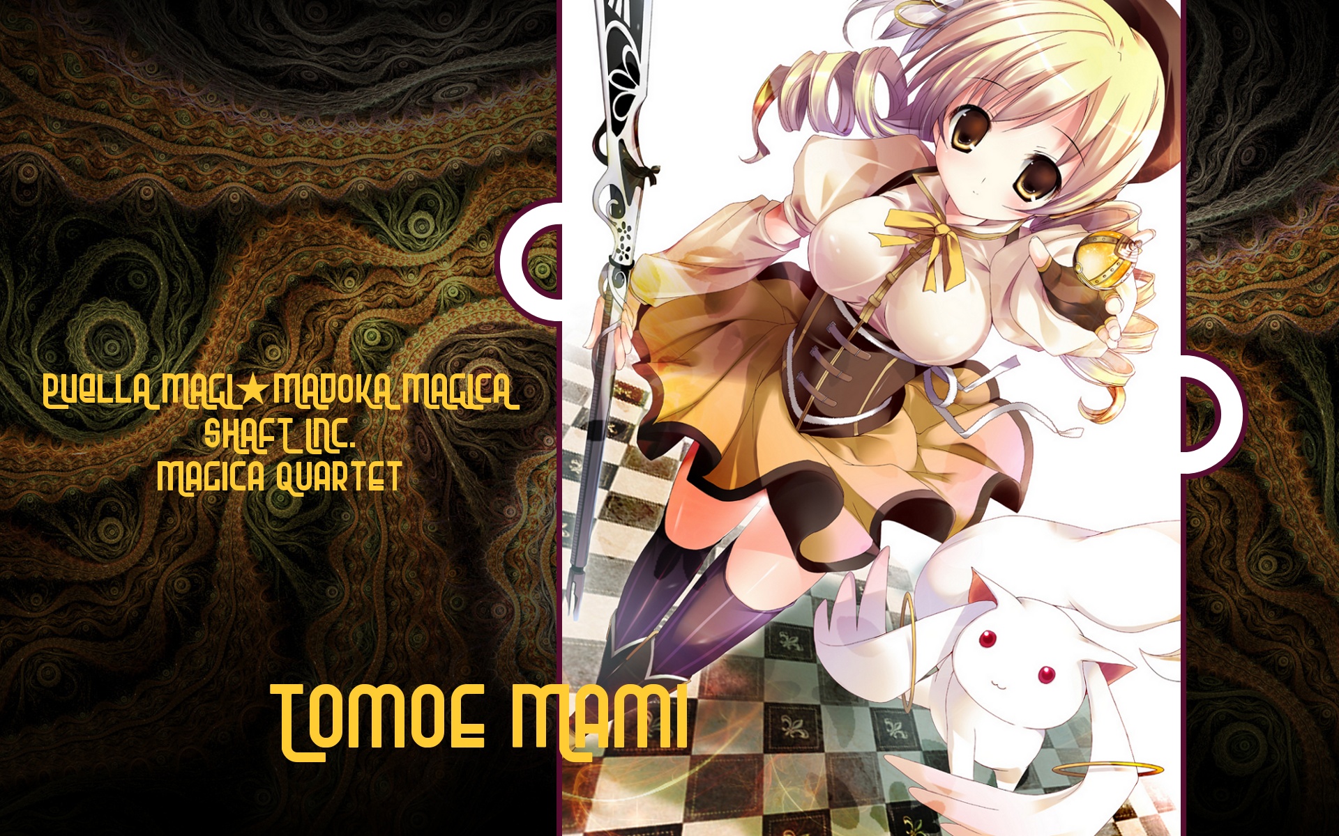 Laden Sie das Animes, Madoka Magica, Mami Tomö, Kyuubey (Puella Magi Madoka Magica)-Bild kostenlos auf Ihren PC-Desktop herunter