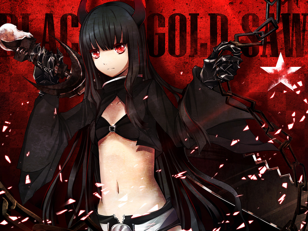 Free download wallpaper Anime, Black Rock Shooter, Black Gold Saw on your PC desktop