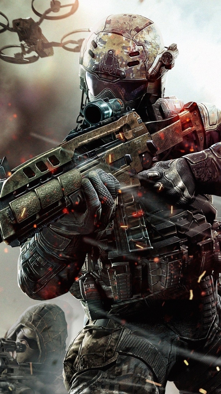 Descarga gratuita de fondo de pantalla para móvil de Arma, Batalla, Soldado, Obligaciones, Videojuego, Fusil De Asalto, Llamada Del Deber: Black Ops Iii, Call Of Duty: Black Ops Ii.