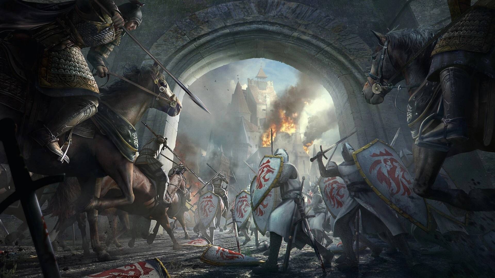 1027272 descargar fondo de pantalla videojuego, rise of kingdoms, batalla, caballero, guerrero: protectores de pantalla e imágenes gratis