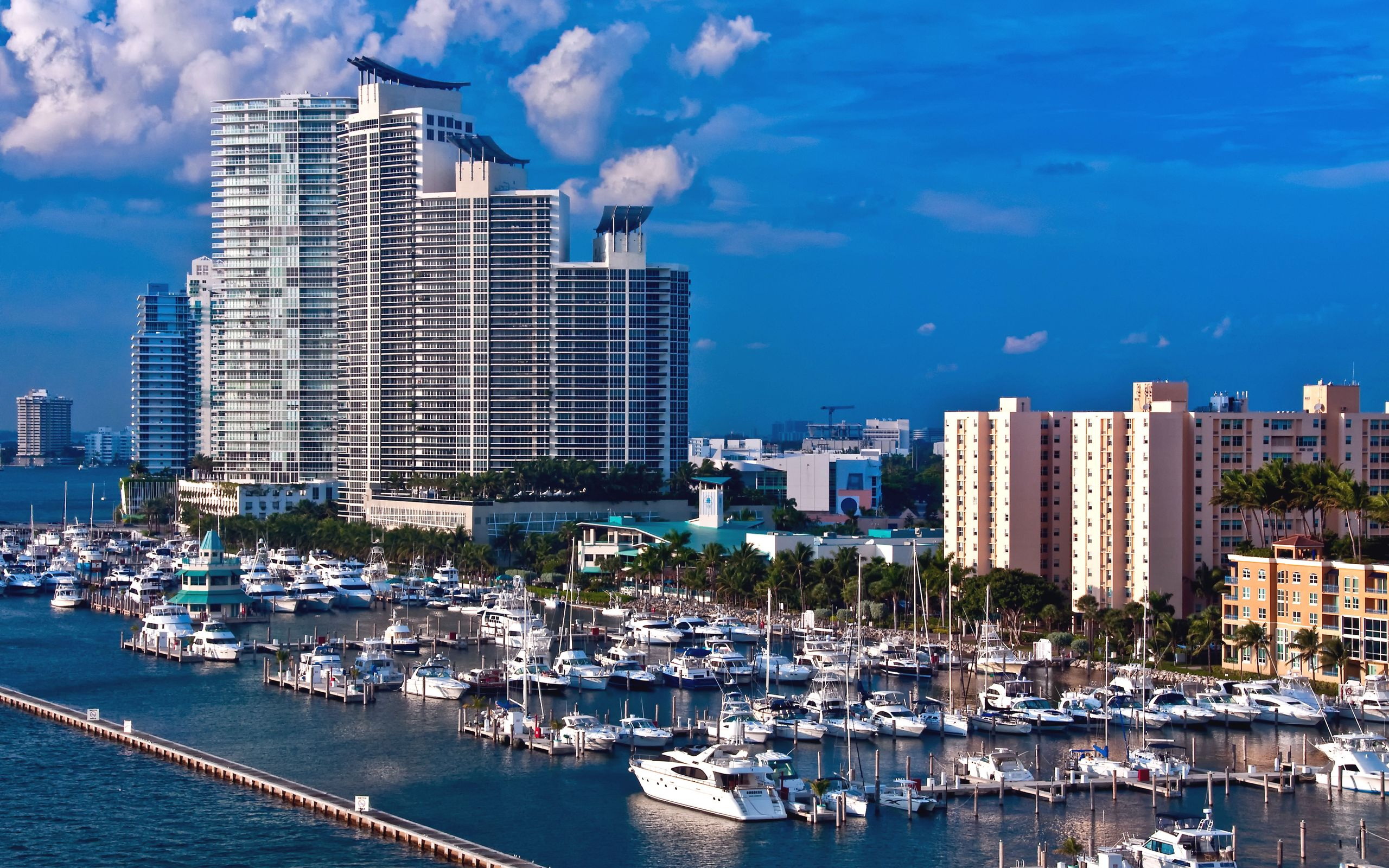 Free download wallpaper Cities, Miami, Harbor, Florida, Man Made on your PC desktop