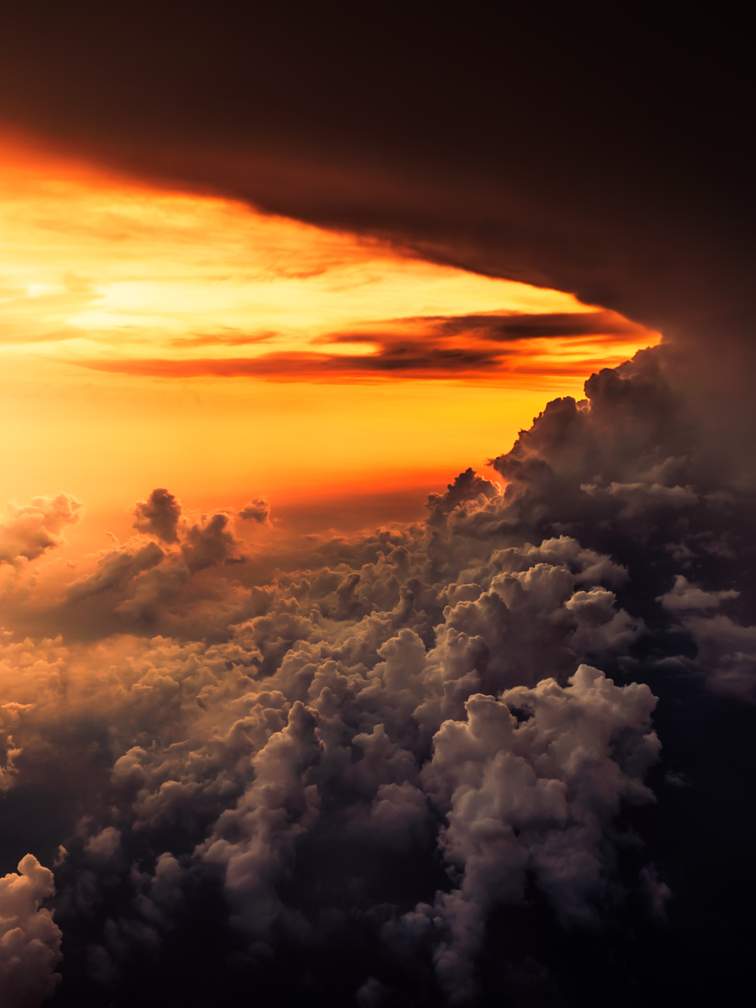 Download mobile wallpaper Sunset, Horizon, Earth, Cloud, Aerial for free.