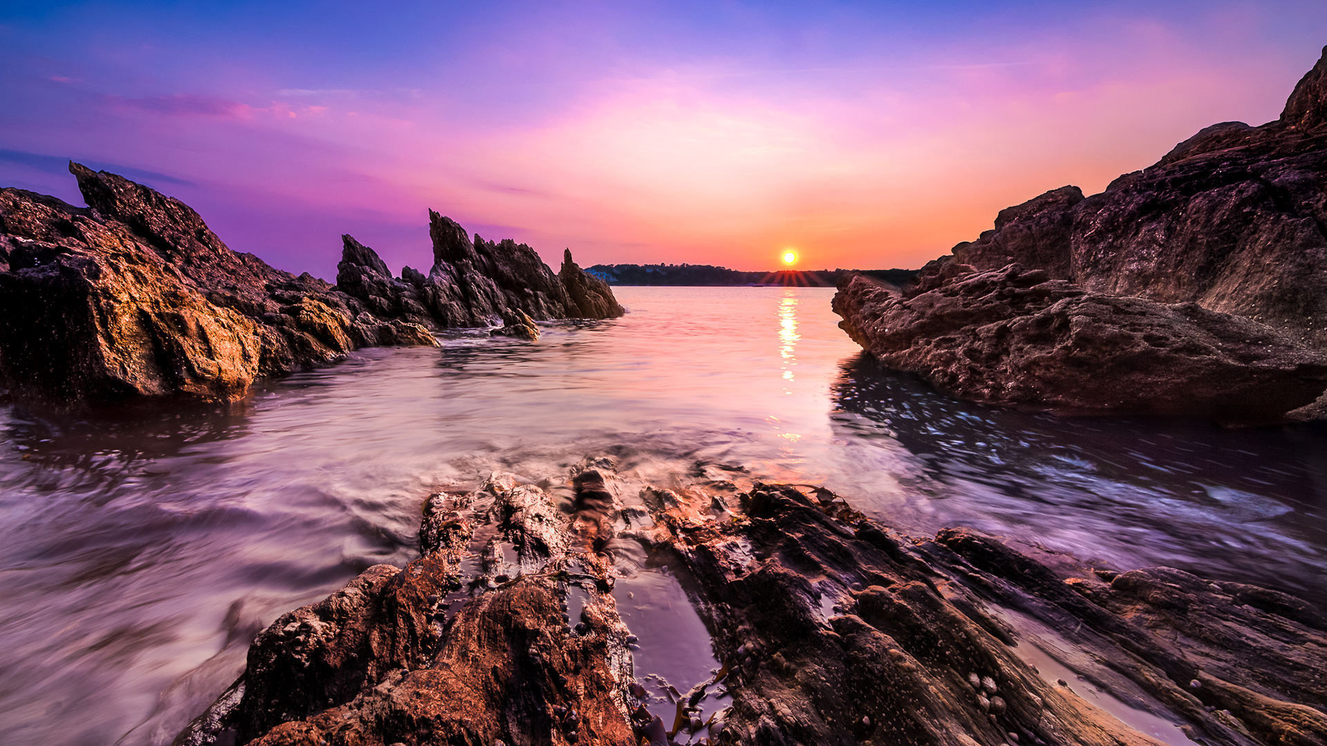 Download mobile wallpaper Sunset, Sea, Sun, Ocean, Earth, Seascape for free.