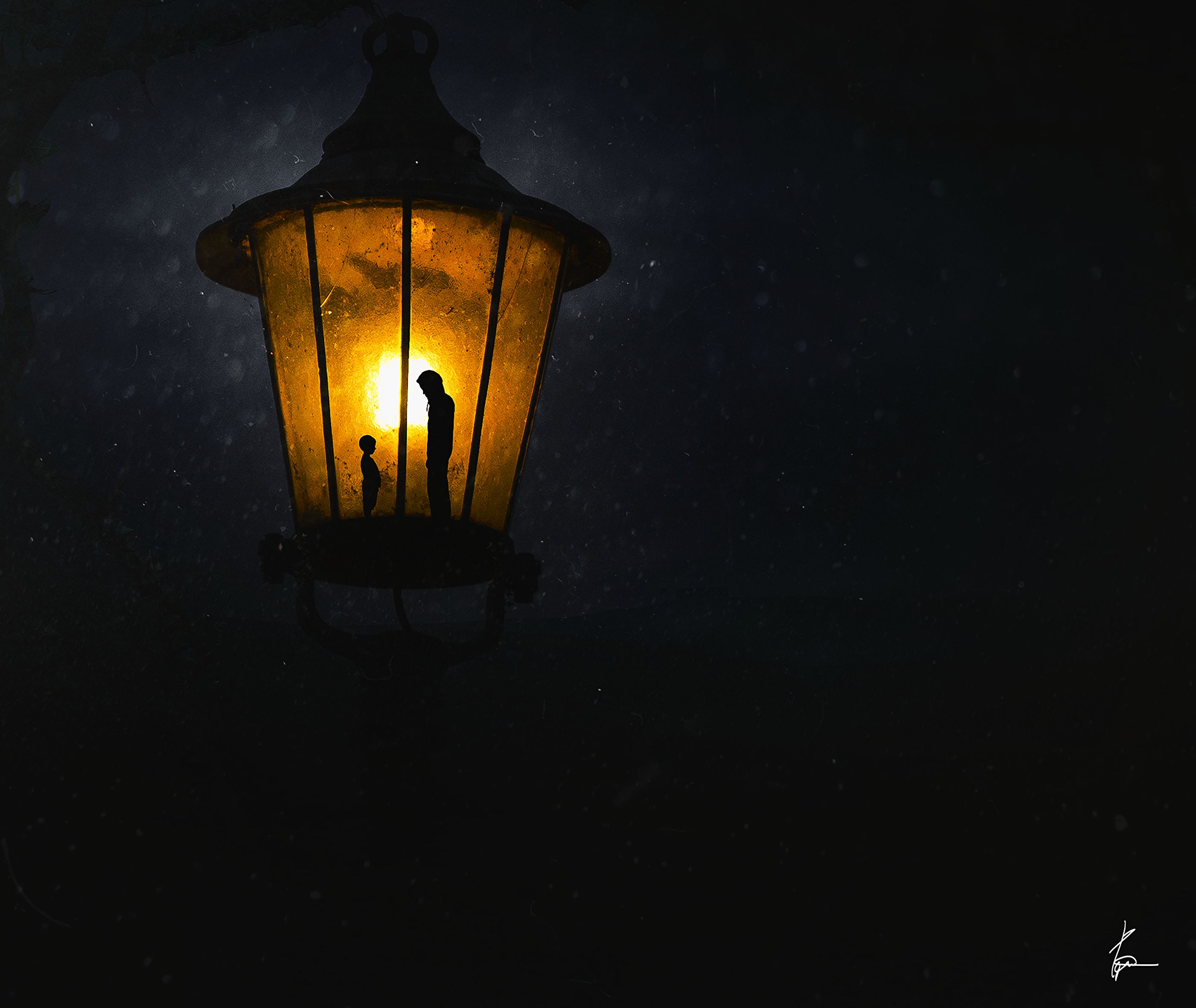 lamp, photoshop, dark, silhouettes cell phone wallpapers