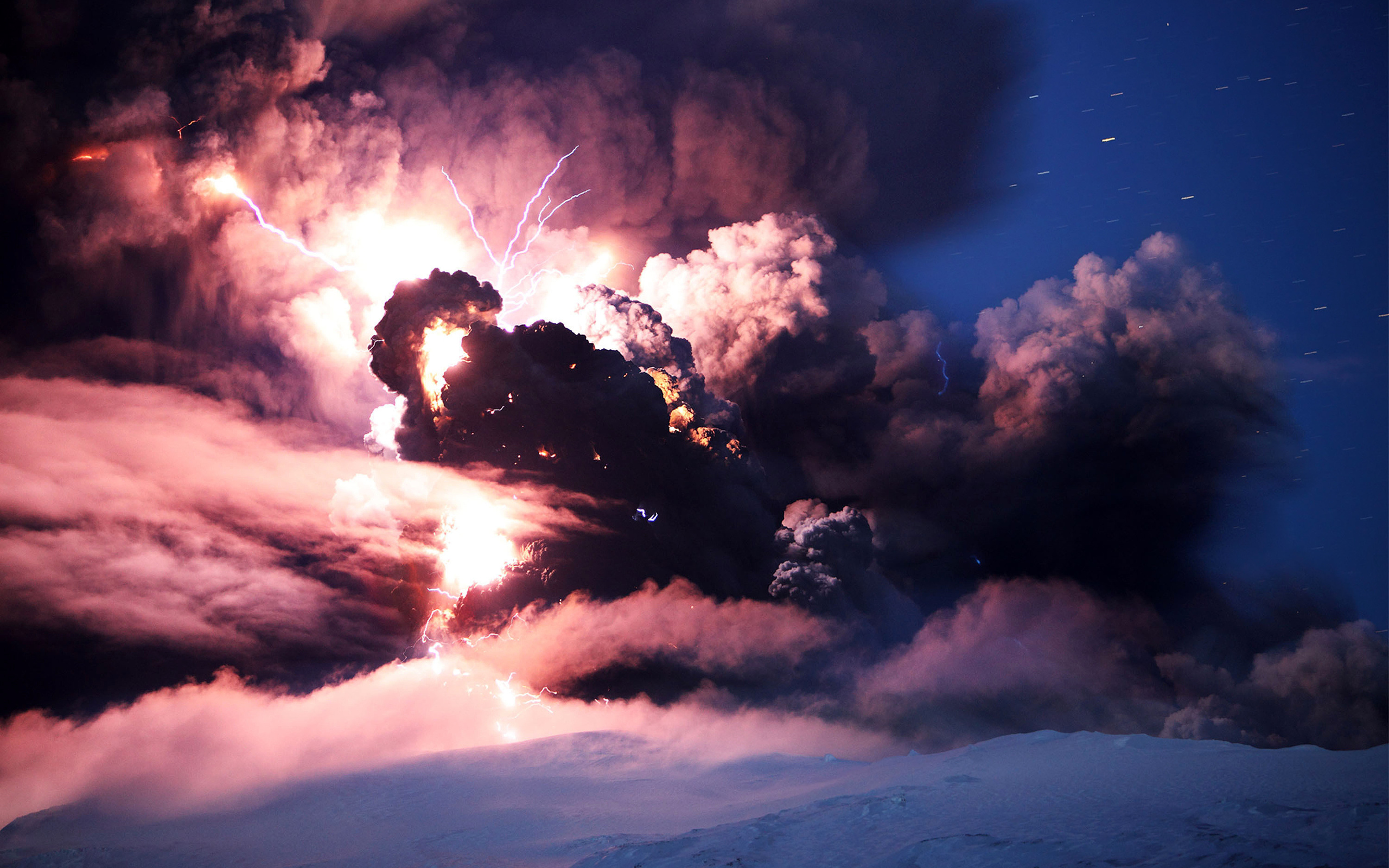 Download mobile wallpaper Volcano, Volcanoes, Smoke, Explosion, Fire, Earth for free.
