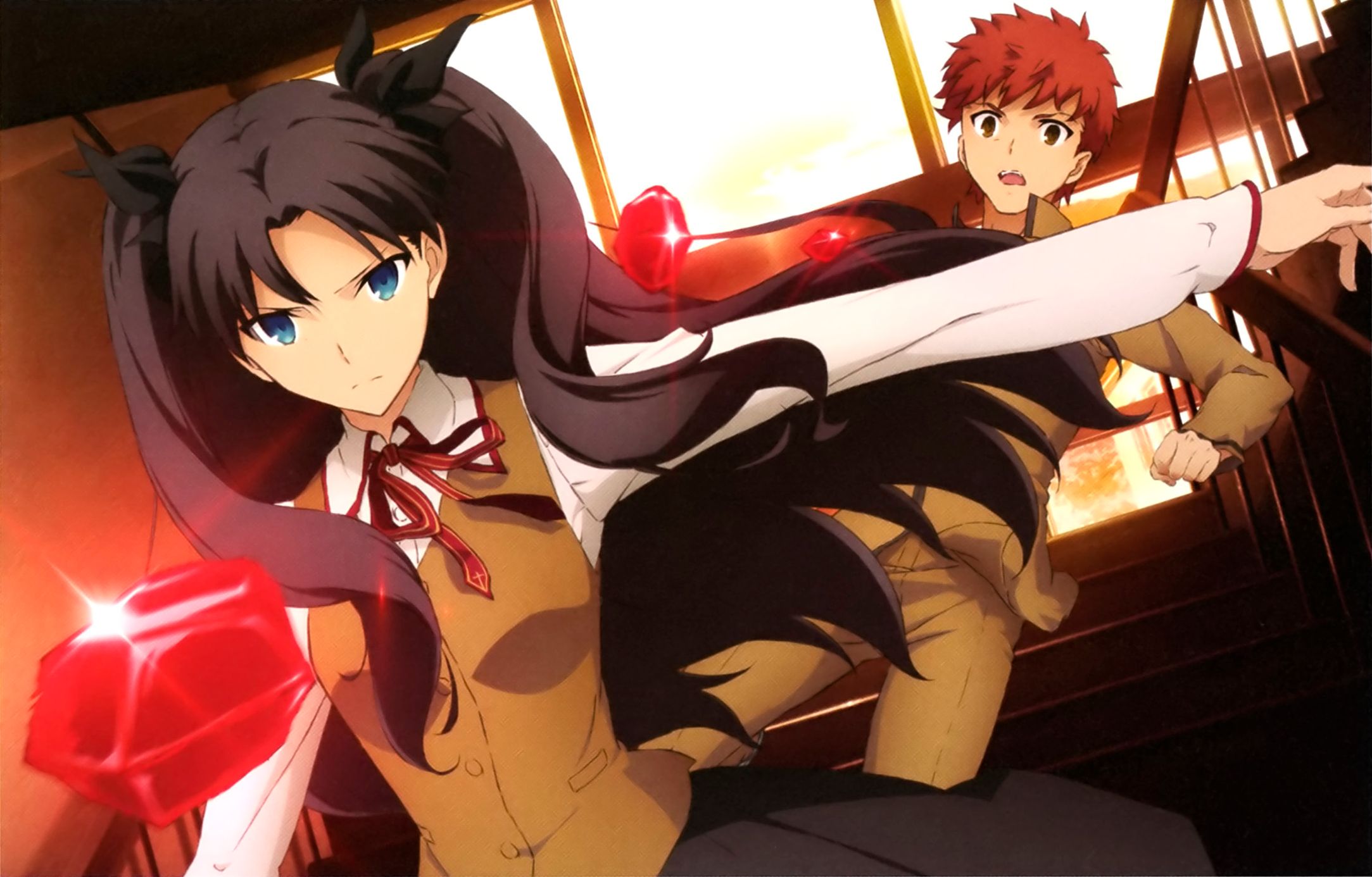 Download mobile wallpaper Anime, Shirou Emiya, Fate/stay Night: Unlimited Blade Works, Rin Tohsaka, Fate Series for free.