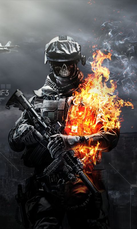 Download mobile wallpaper Battlefield, Mask, Skull, Video Game, Battlefield 3 for free.