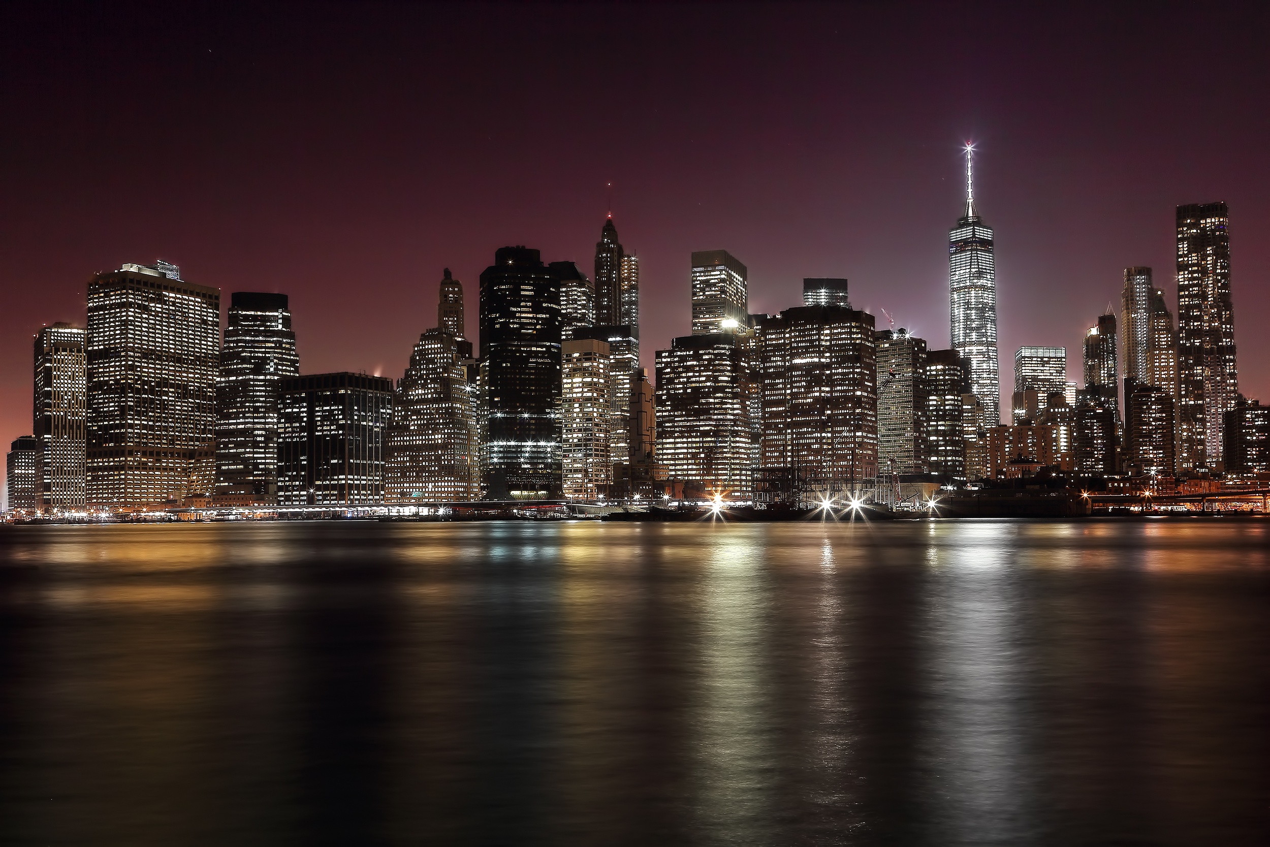 Free download wallpaper Cities, Night, City, Skyscraper, Building, New York, Man Made on your PC desktop