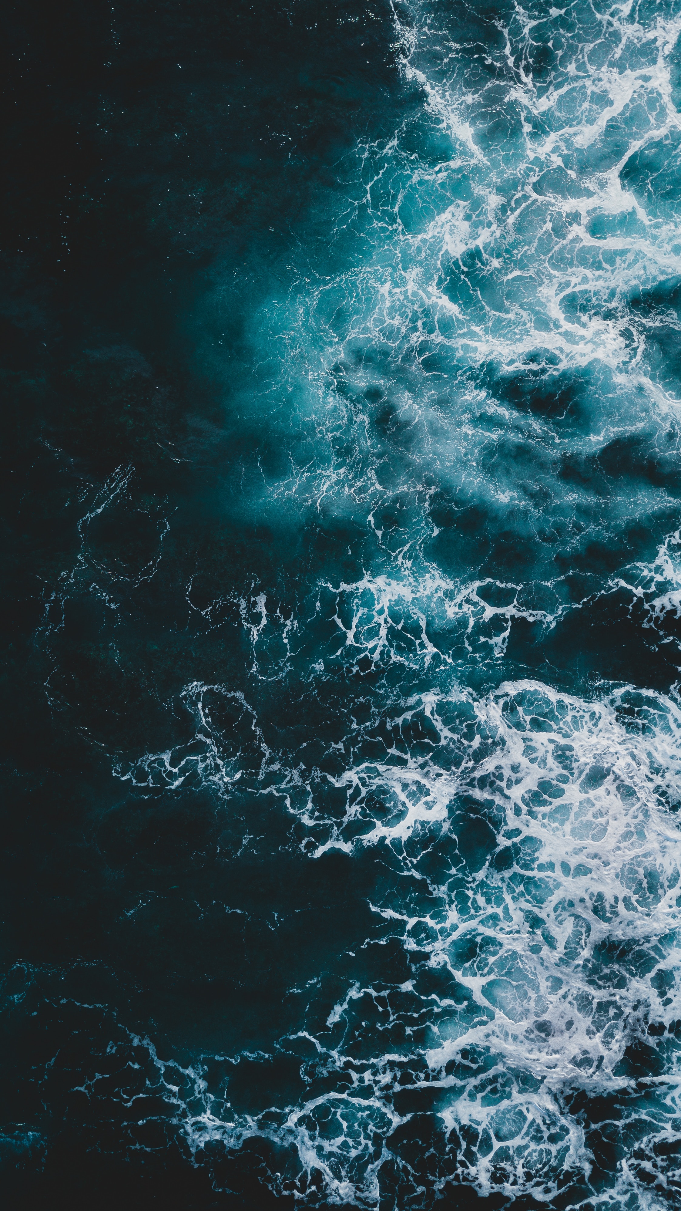 sea, nature, water, waves, view from above, foam High Definition image