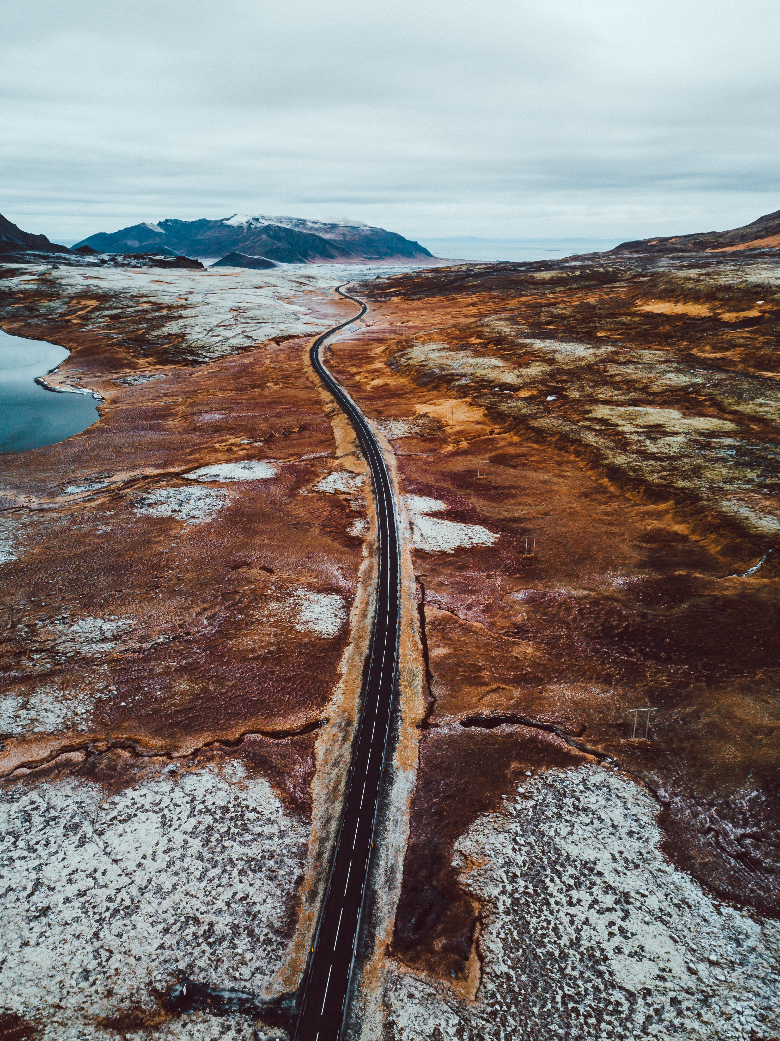 Free download wallpaper Nature, View From Above, Road, Landscape, Iceland on your PC desktop