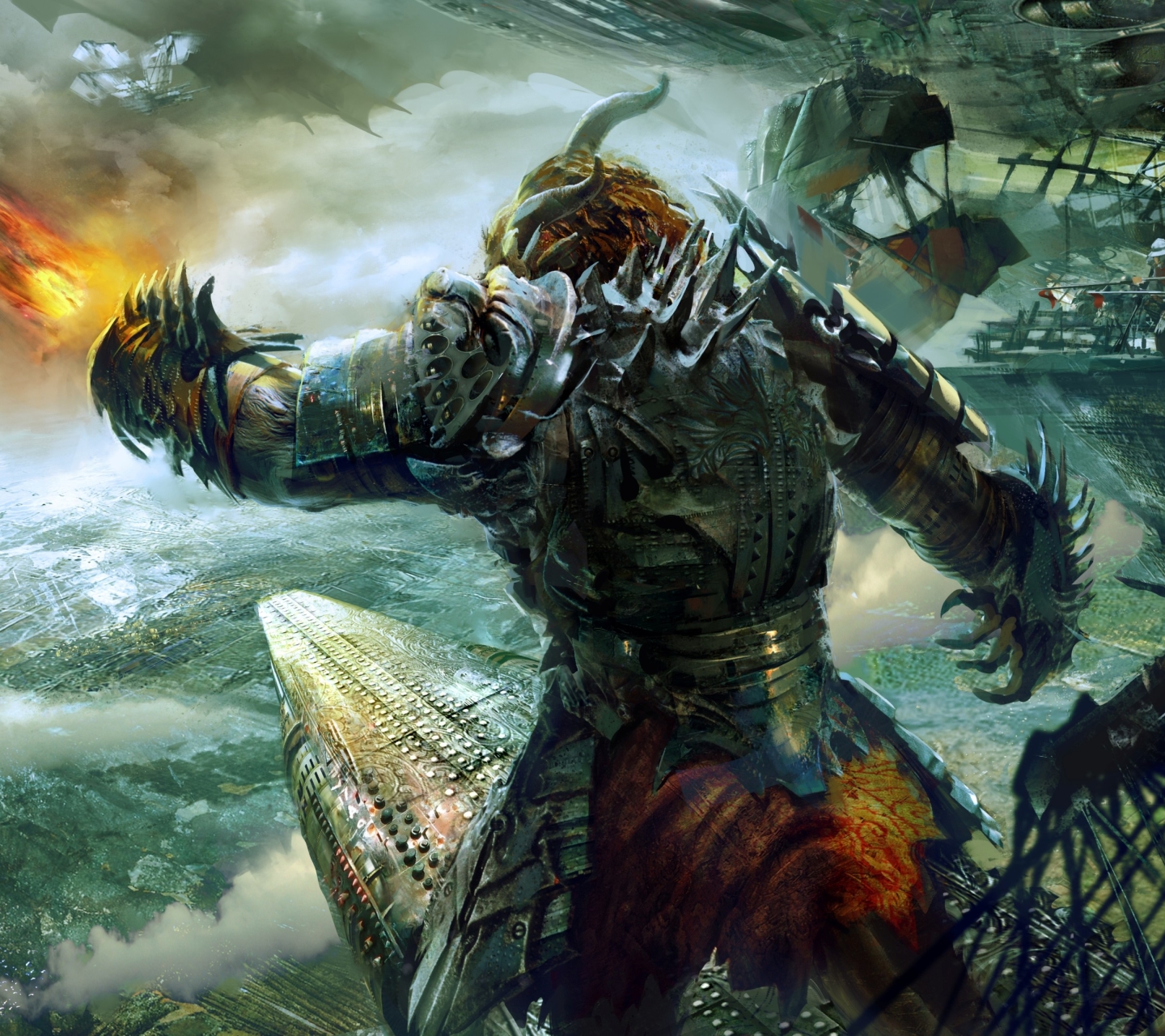 Free download wallpaper Landscape, Dragon, Warrior, Horns, Armor, Video Game, Guild Wars 2, Guild Wars on your PC desktop