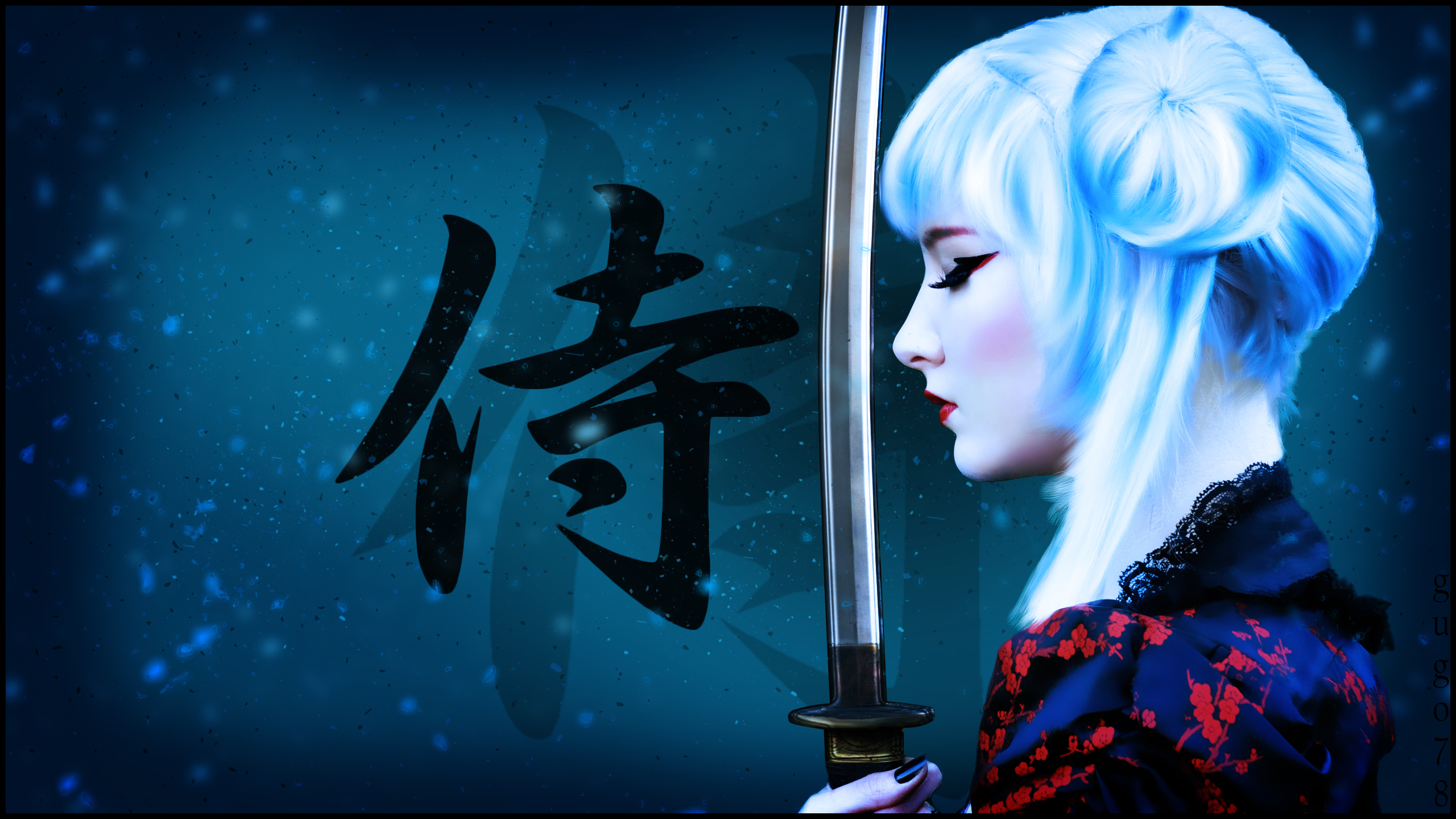 Free download wallpaper Sci Fi, Oriental, Katana, Women Warrior, White Hair, Woman Warrior on your PC desktop