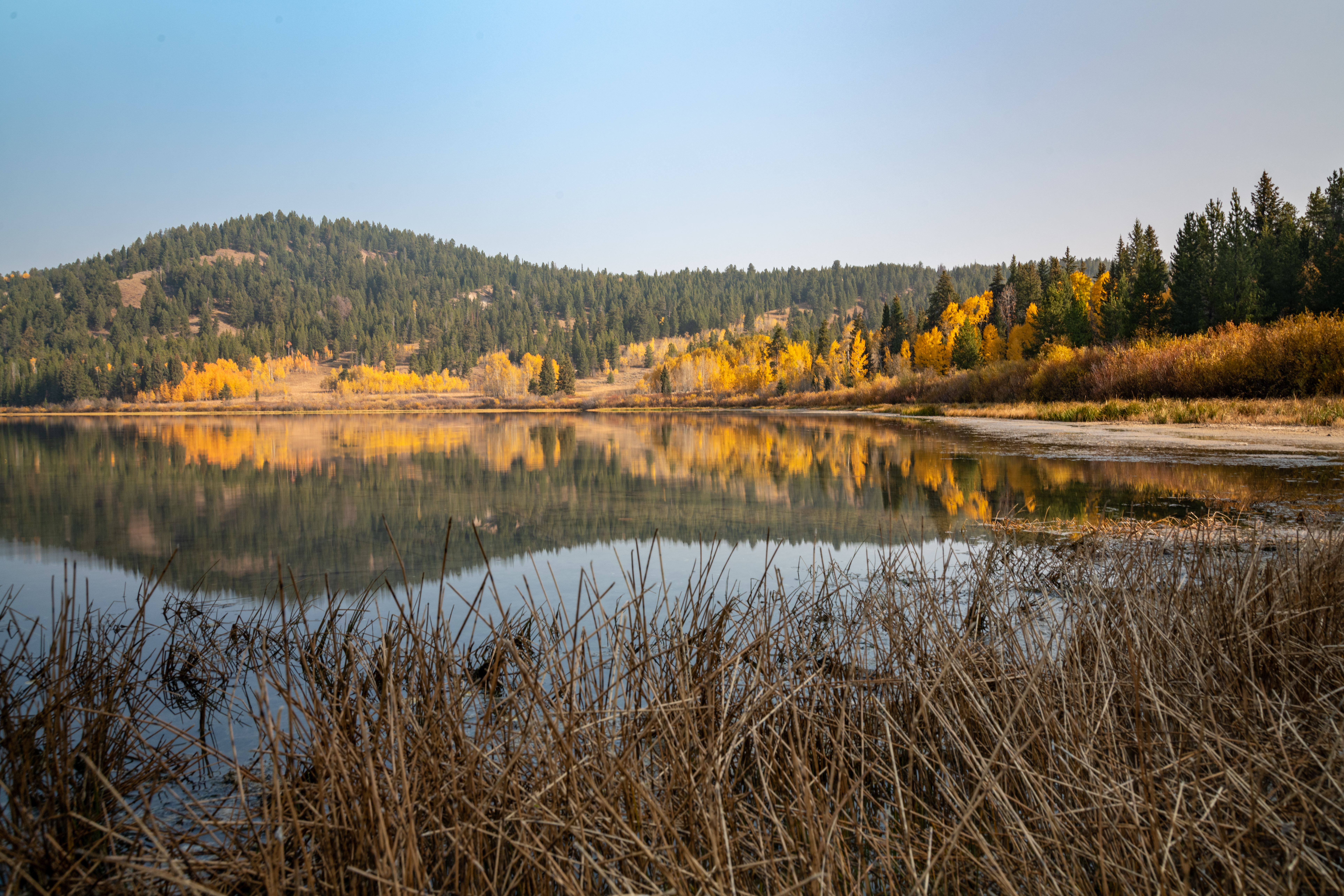 Download mobile wallpaper Lake, Forest, Hills, Nature, Autumn, Landscape for free.